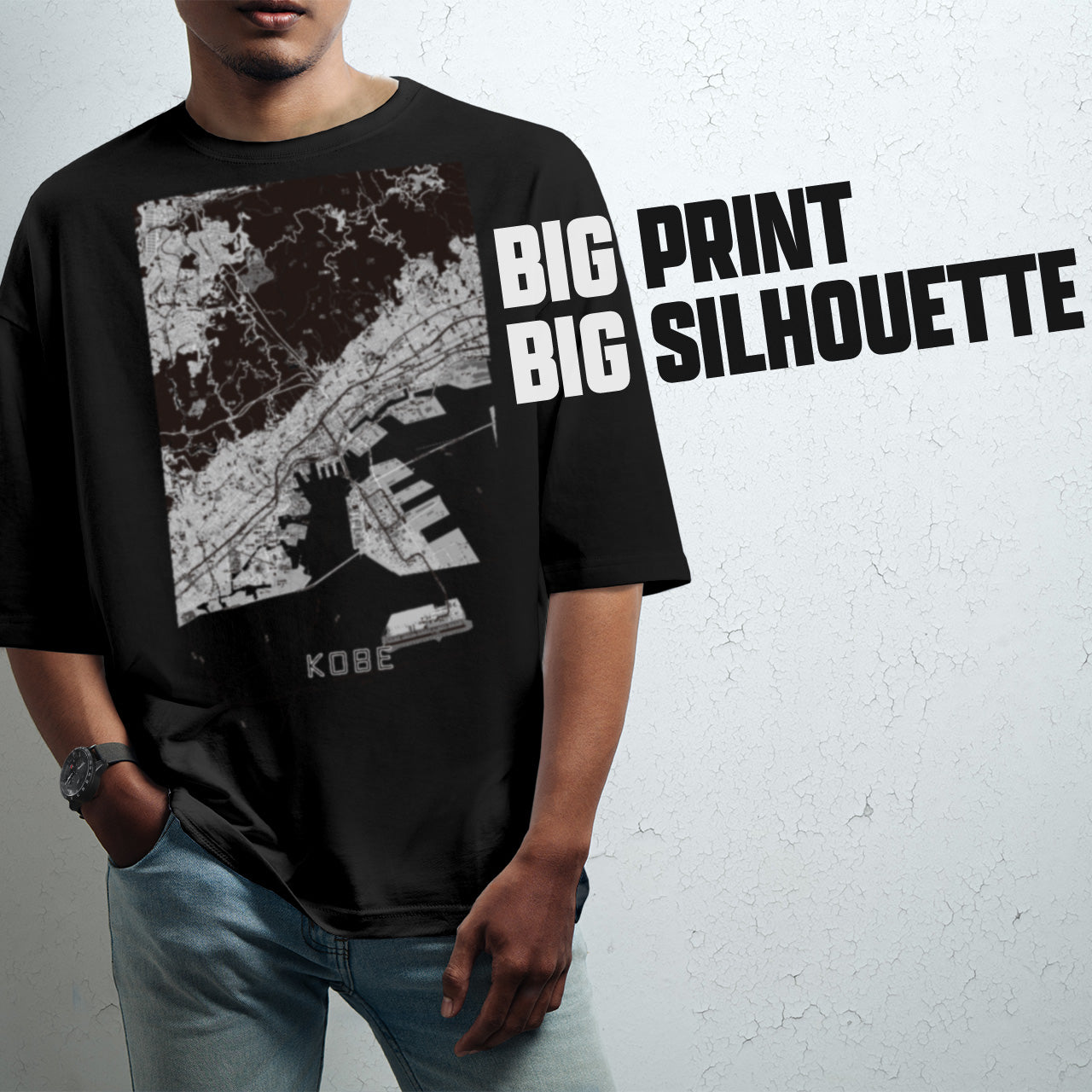 ■地図柄ビッグシルエットTシャツ