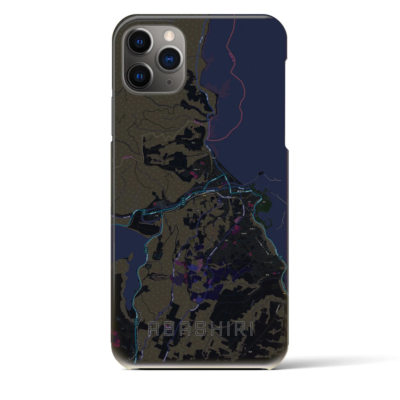 【網走(北海道)】地図柄iPhoneケース(バックカバータイプ)