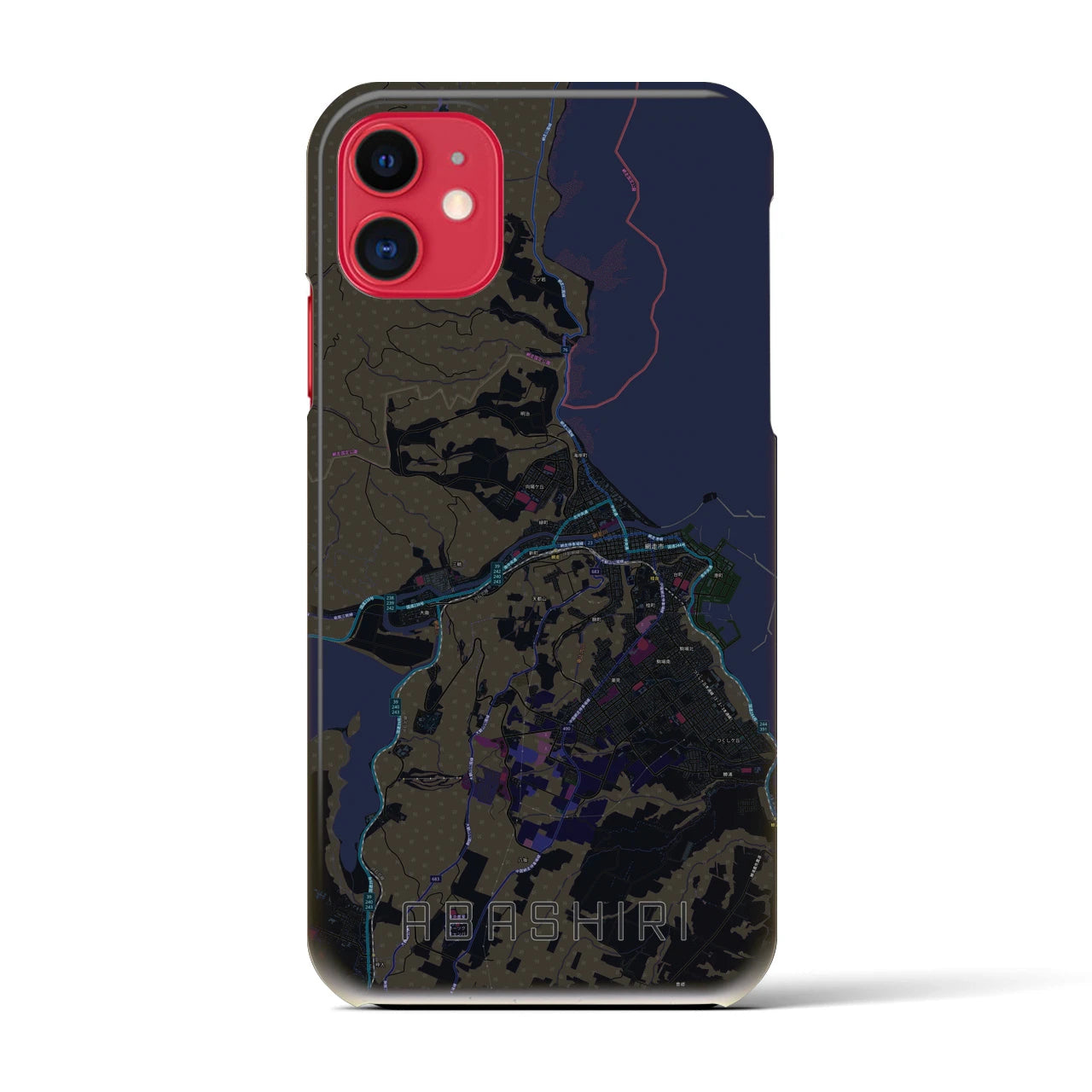 【網走(北海道)】地図柄iPhoneケース(バックカバータイプ)