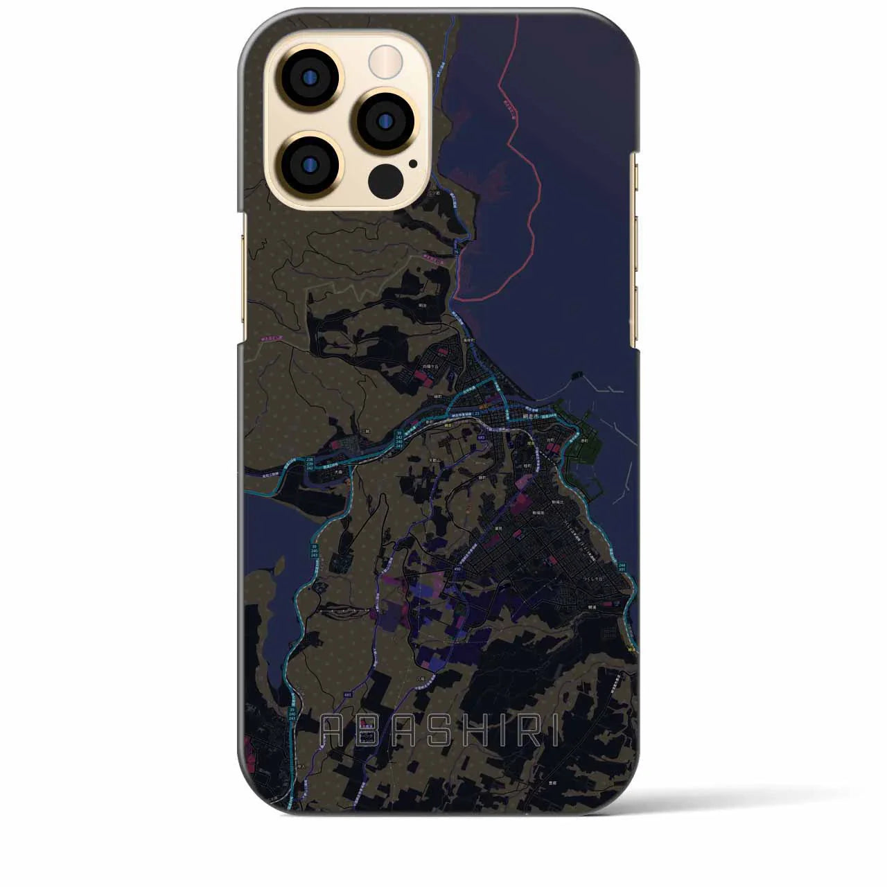【網走(北海道)】地図柄iPhoneケース(バックカバータイプ)
