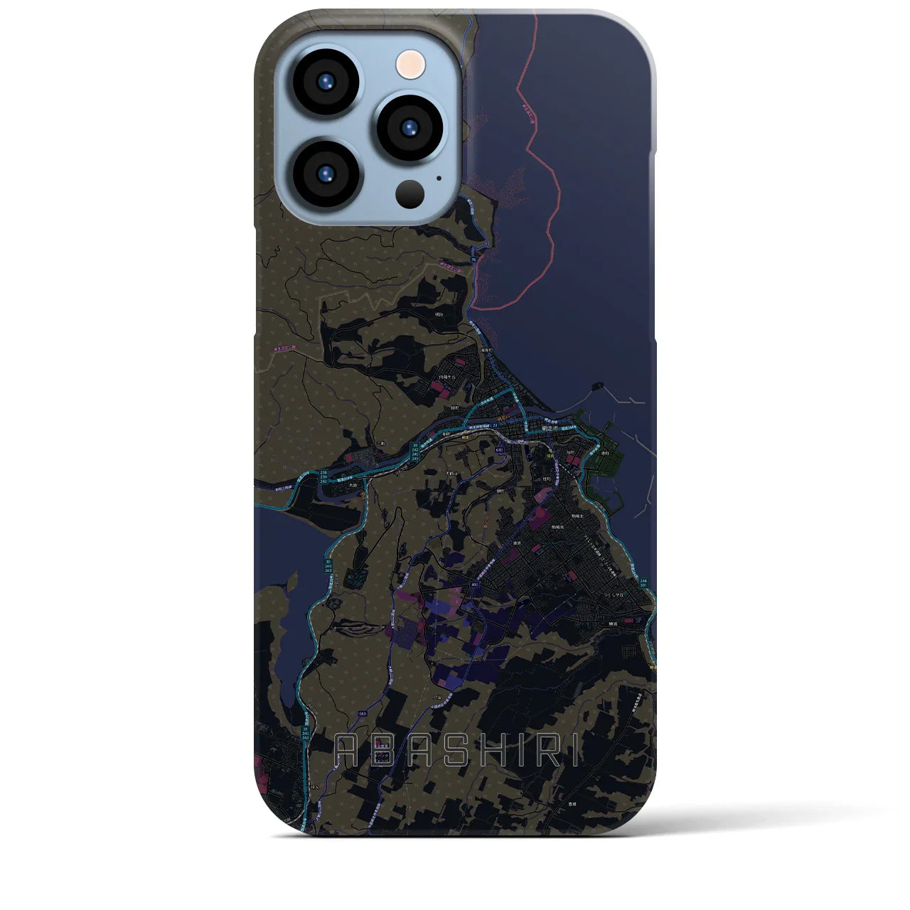 【網走(北海道)】地図柄iPhoneケース(バックカバータイプ)