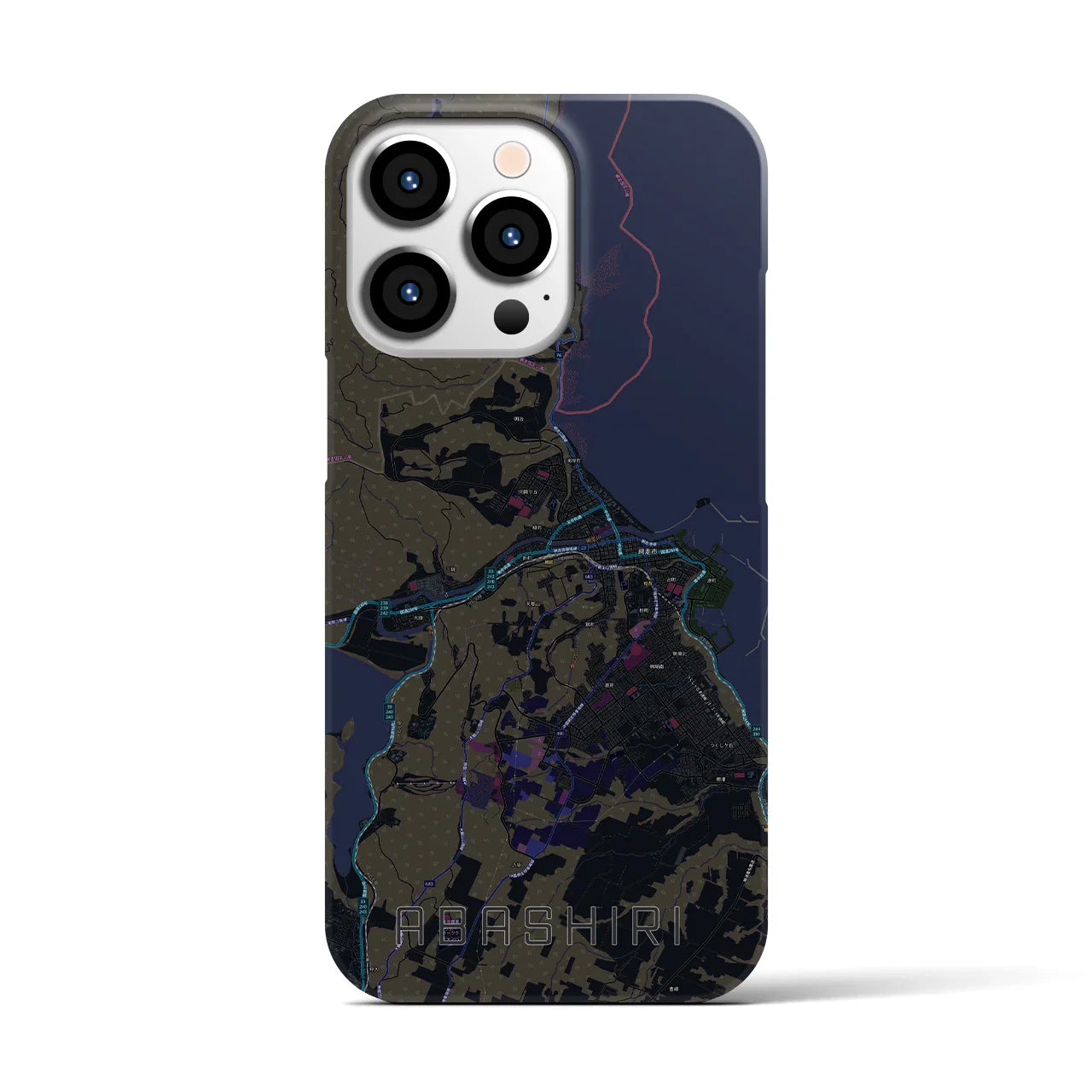 【網走(北海道)】地図柄iPhoneケース(バックカバータイプ)