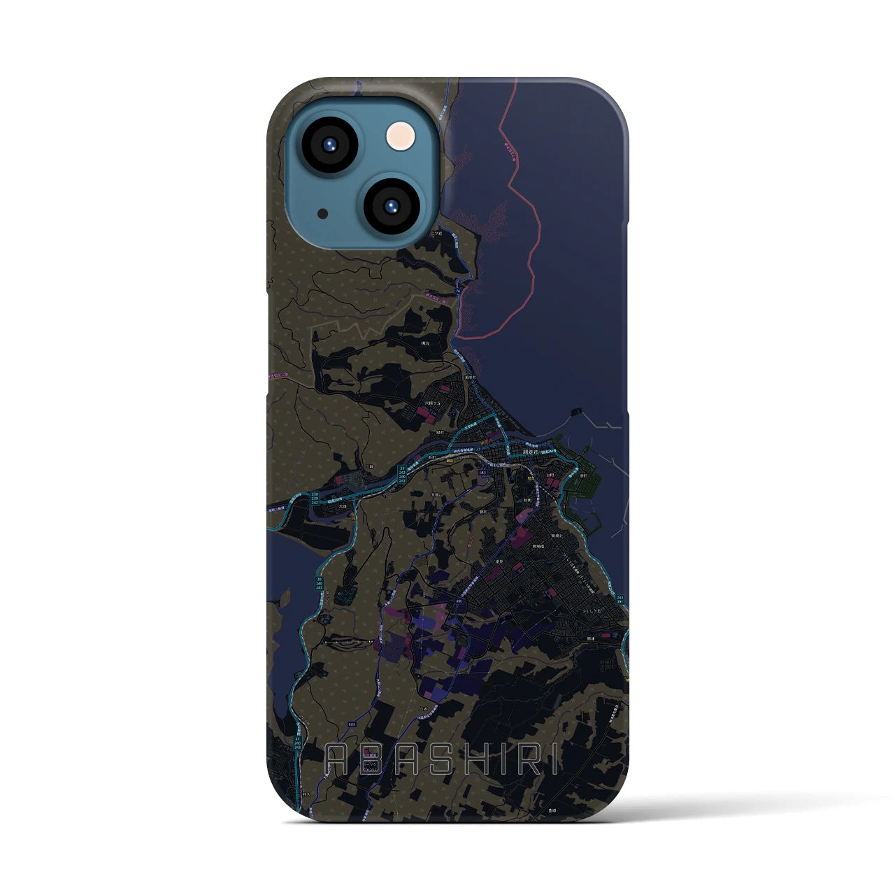 【網走(北海道)】地図柄iPhoneケース(バックカバータイプ)