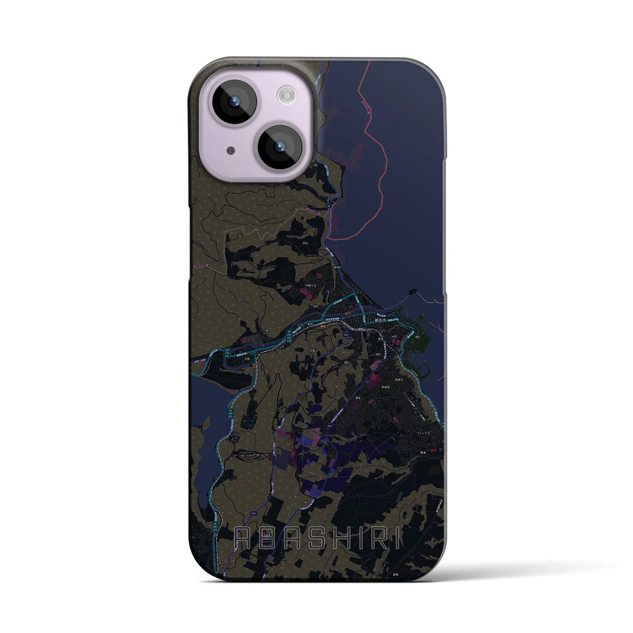 【網走(北海道)】地図柄iPhoneケース(バックカバータイプ)