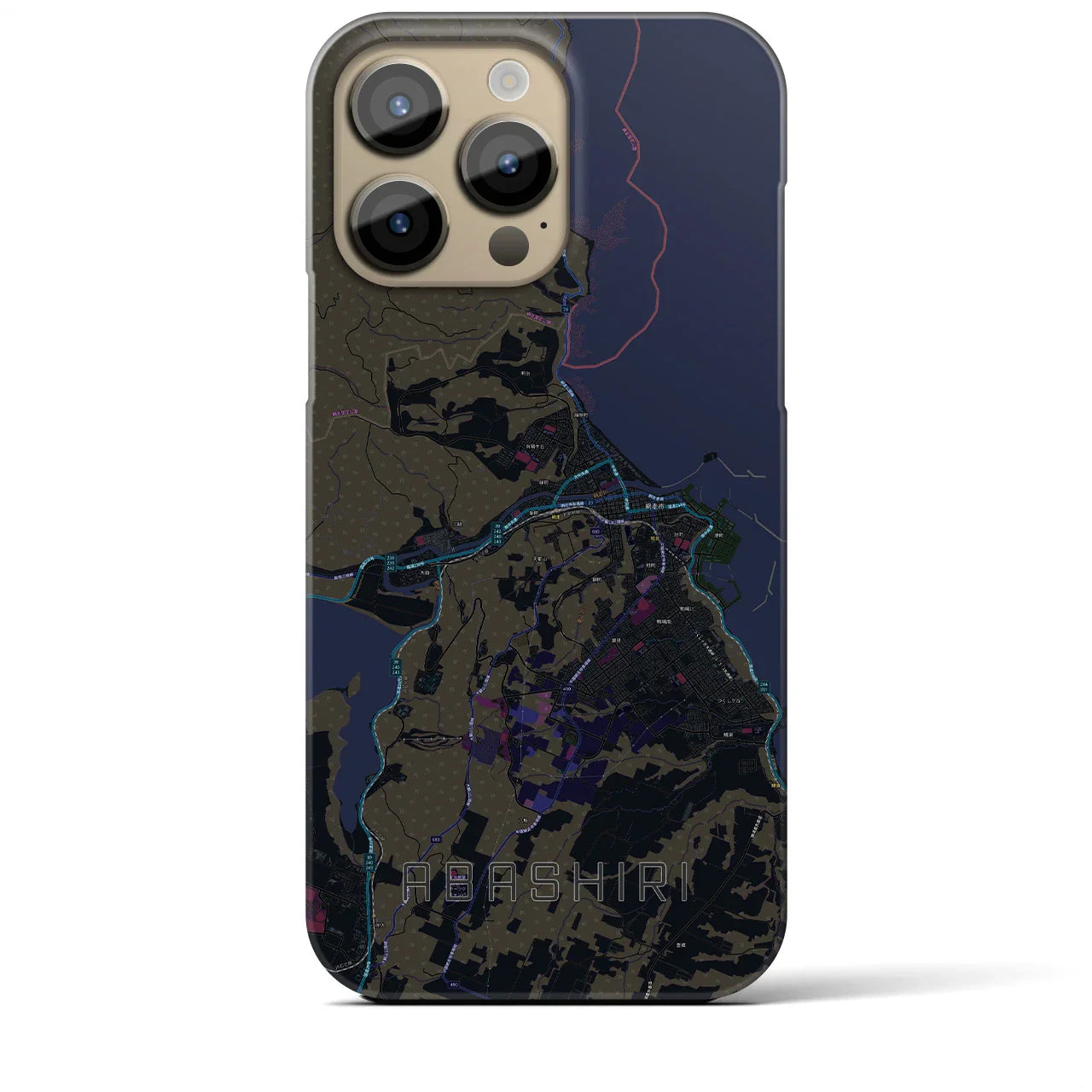 【網走(北海道)】地図柄iPhoneケース(バックカバータイプ)