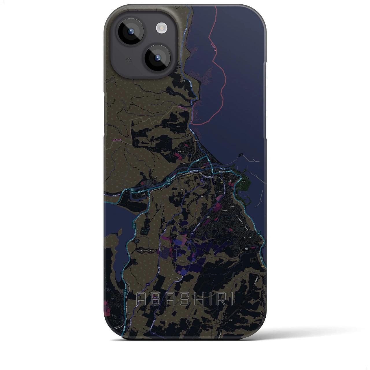 【網走(北海道)】地図柄iPhoneケース(バックカバータイプ)