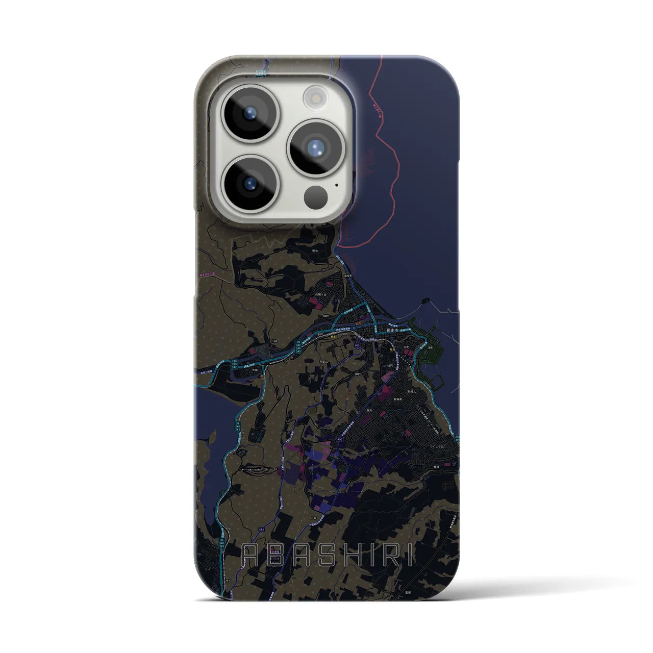 【網走(北海道)】地図柄iPhoneケース(バックカバータイプ)