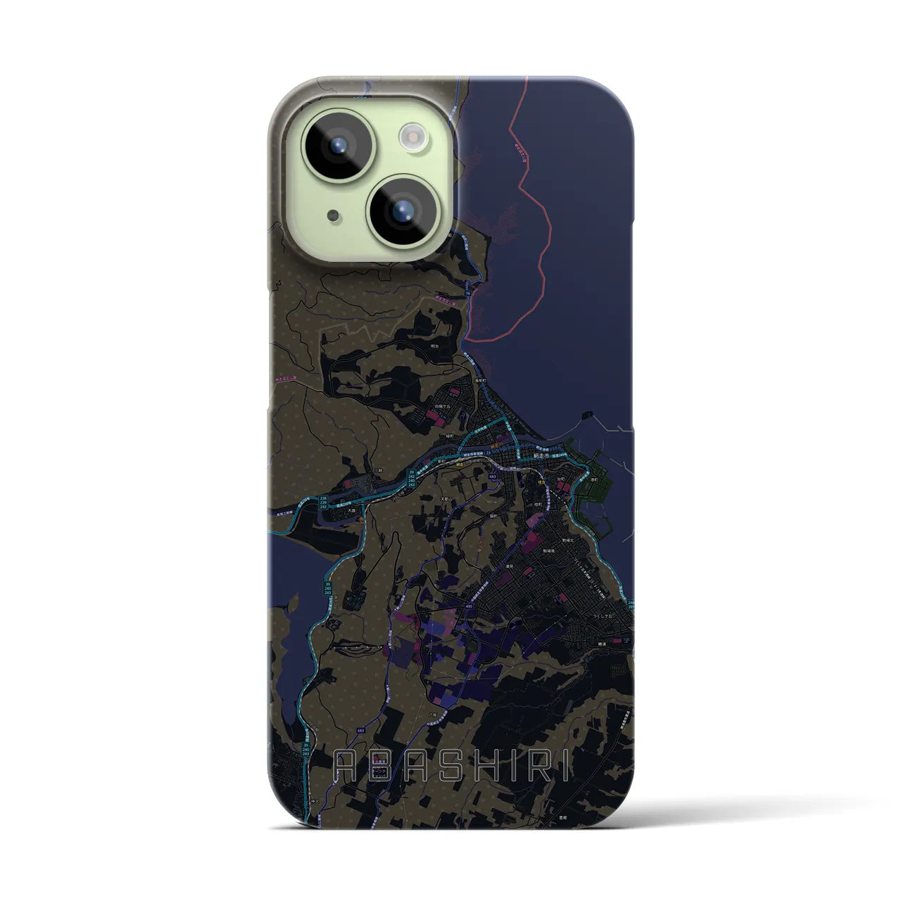 【網走(北海道)】地図柄iPhoneケース(バックカバータイプ)