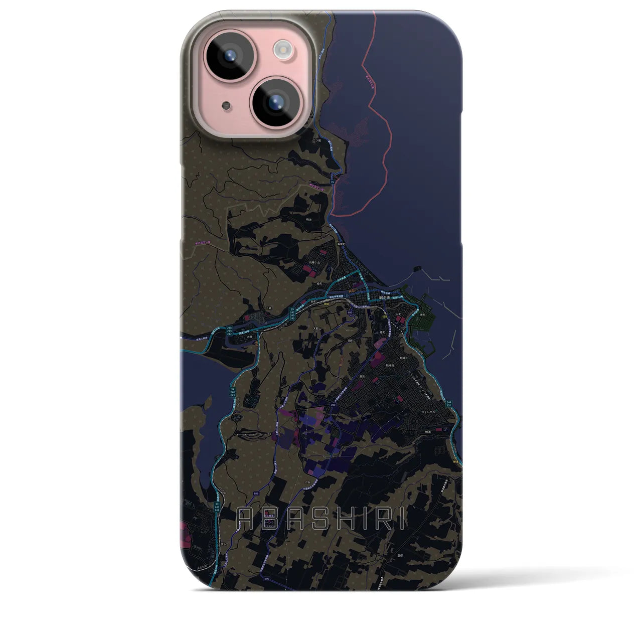 【網走(北海道)】地図柄iPhoneケース(バックカバータイプ)