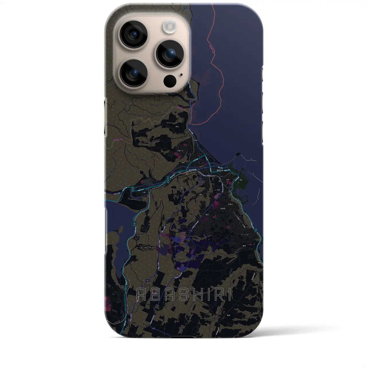 【網走(北海道)】地図柄iPhoneケース(バックカバータイプ)