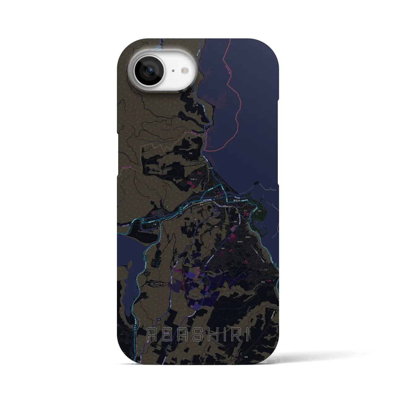【網走(北海道)】地図柄iPhoneケース(バックカバータイプ)