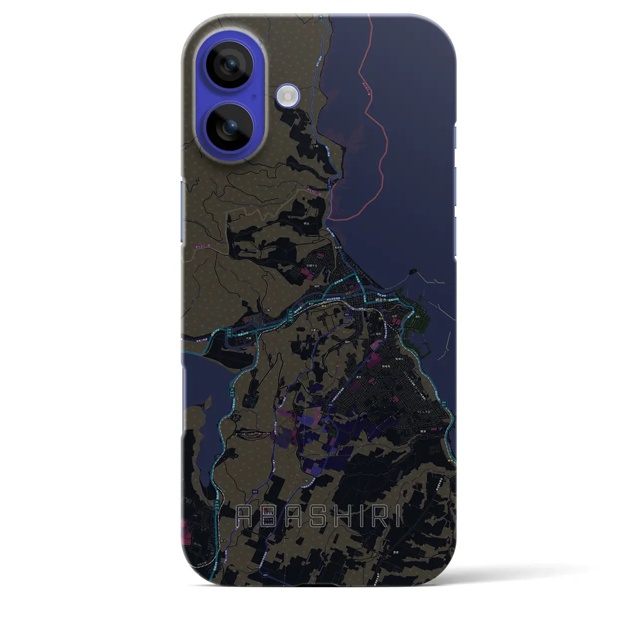 【網走(北海道)】地図柄iPhoneケース(バックカバータイプ)