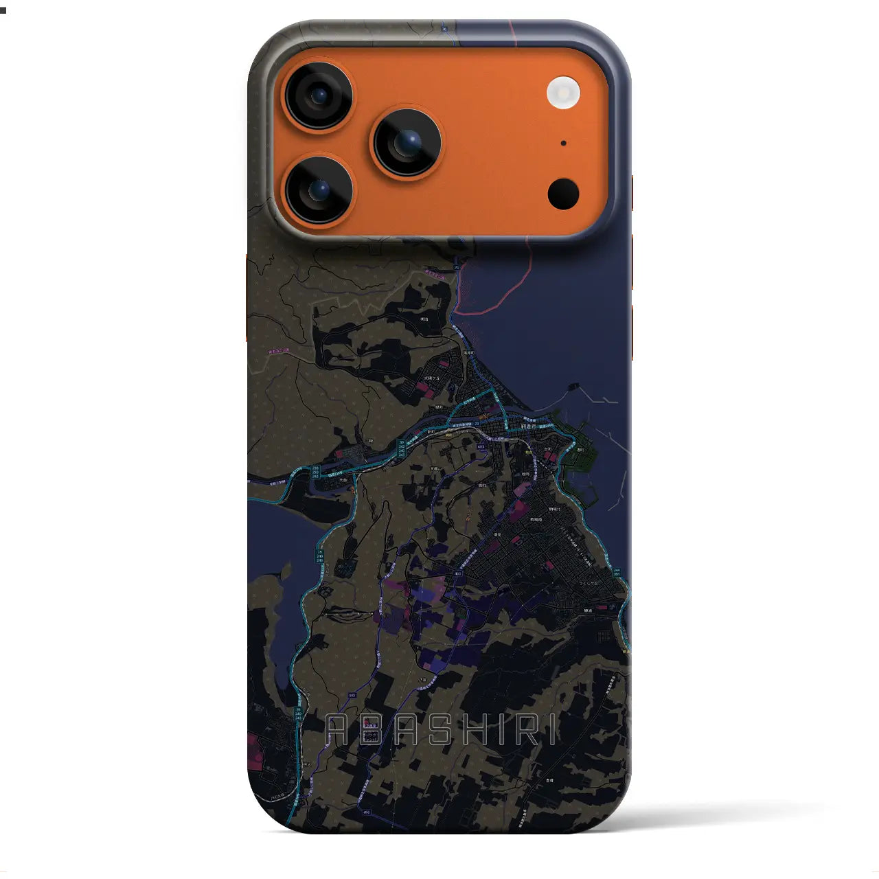 【網走(北海道)】地図柄iPhoneケース(バックカバータイプ)