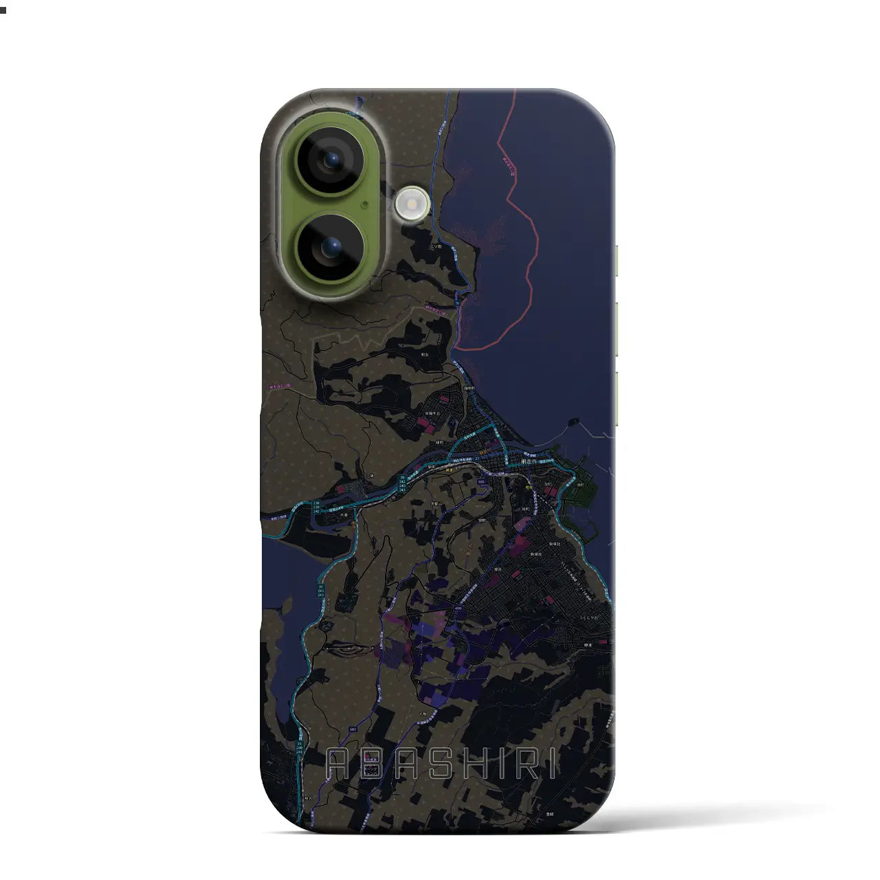 【網走(北海道)】地図柄iPhoneケース(バックカバータイプ)