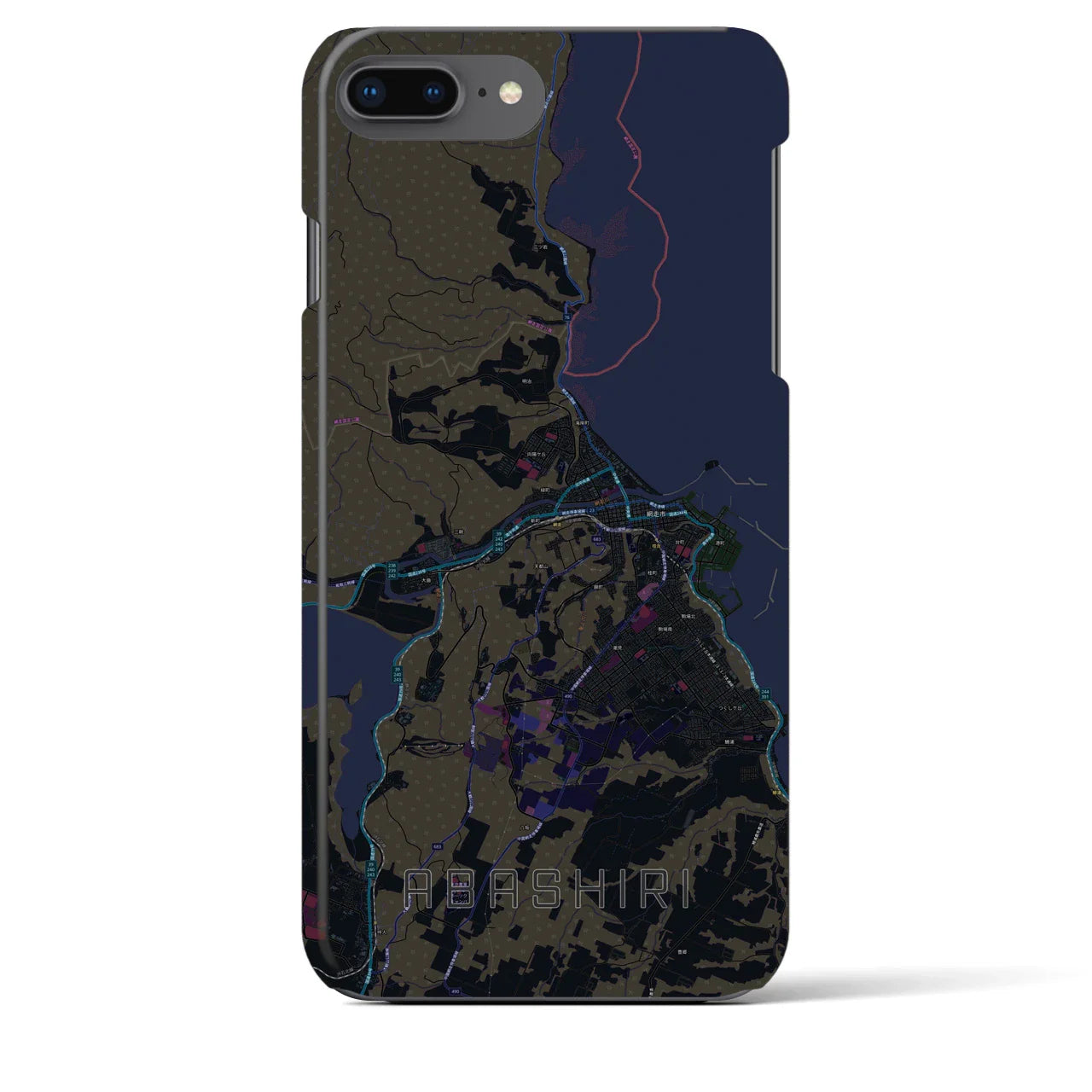 【網走(北海道)】地図柄iPhoneケース(バックカバータイプ)