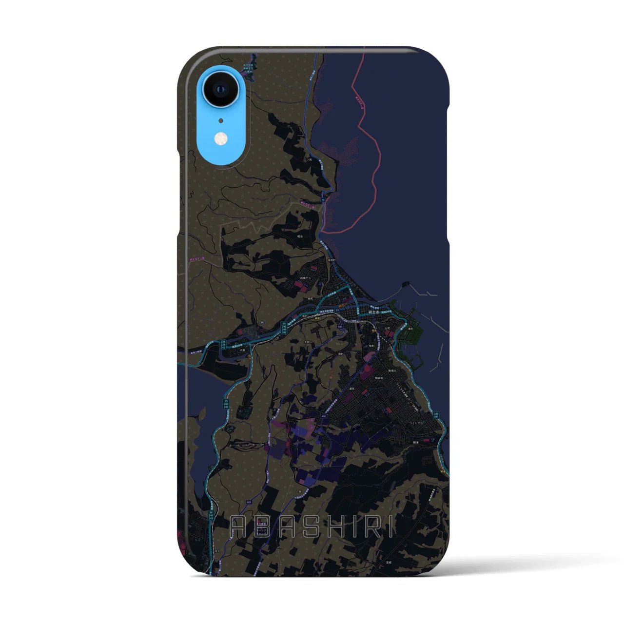 【網走(北海道)】地図柄iPhoneケース(バックカバータイプ)