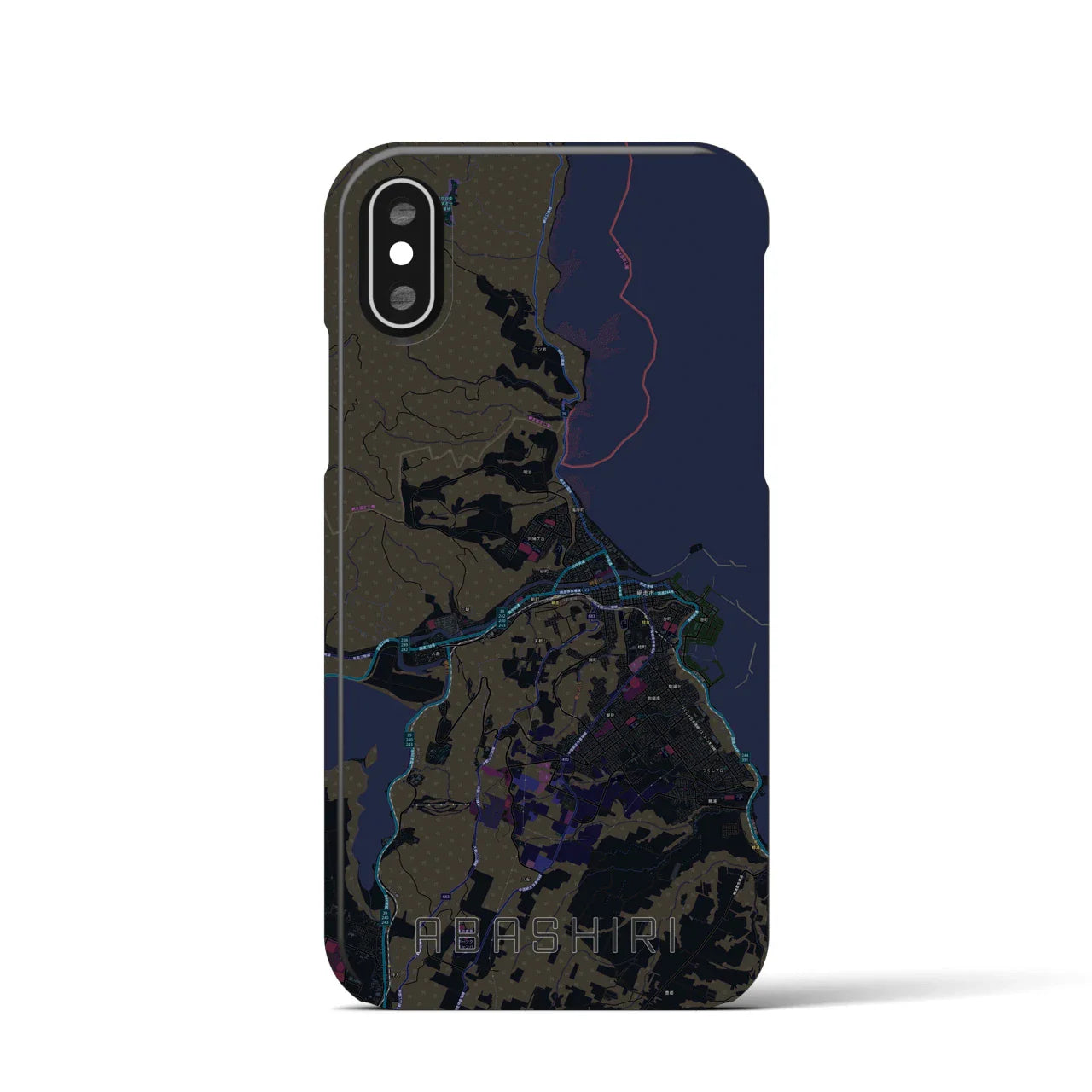 【網走(北海道)】地図柄iPhoneケース(バックカバータイプ)