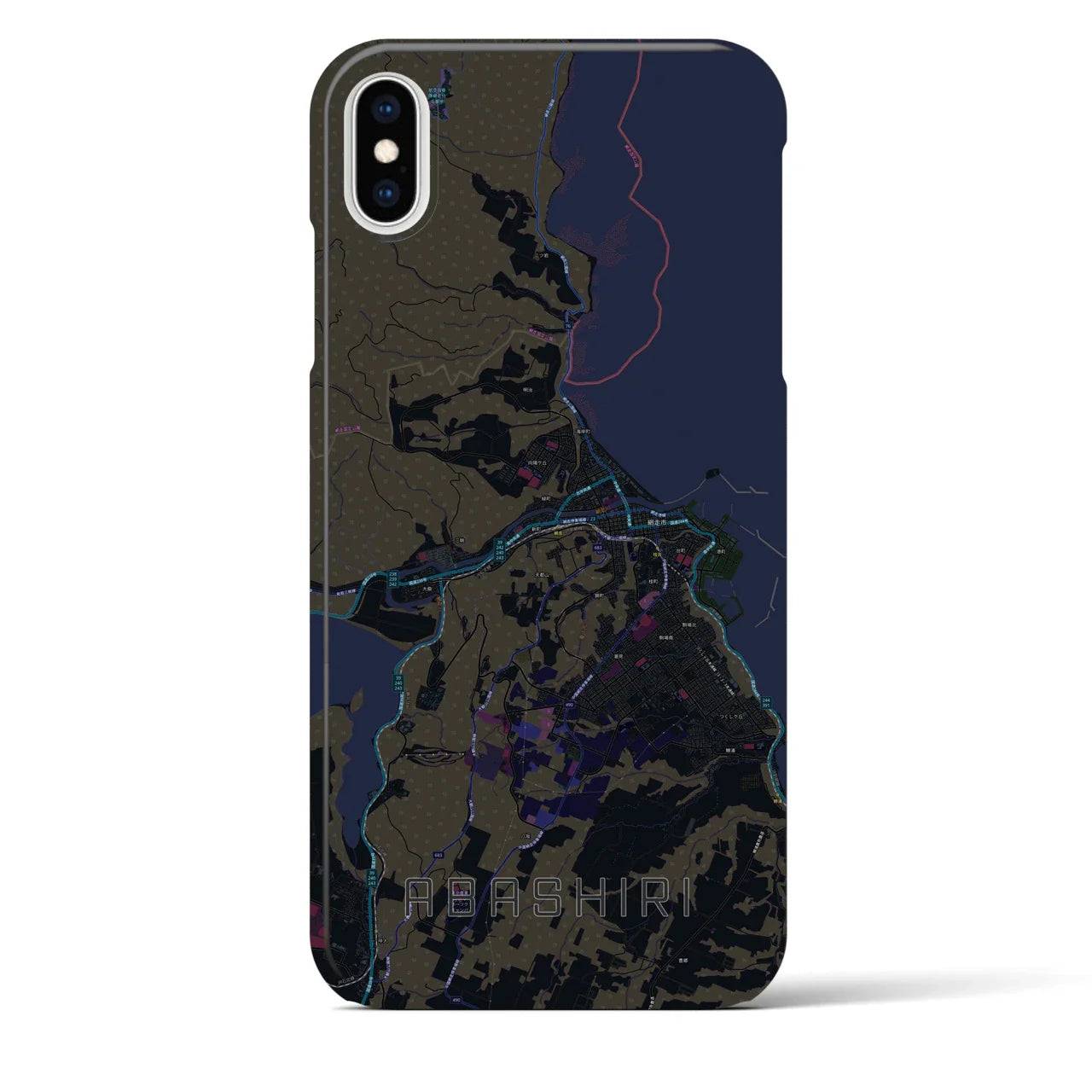 【網走(北海道)】地図柄iPhoneケース(バックカバータイプ)
