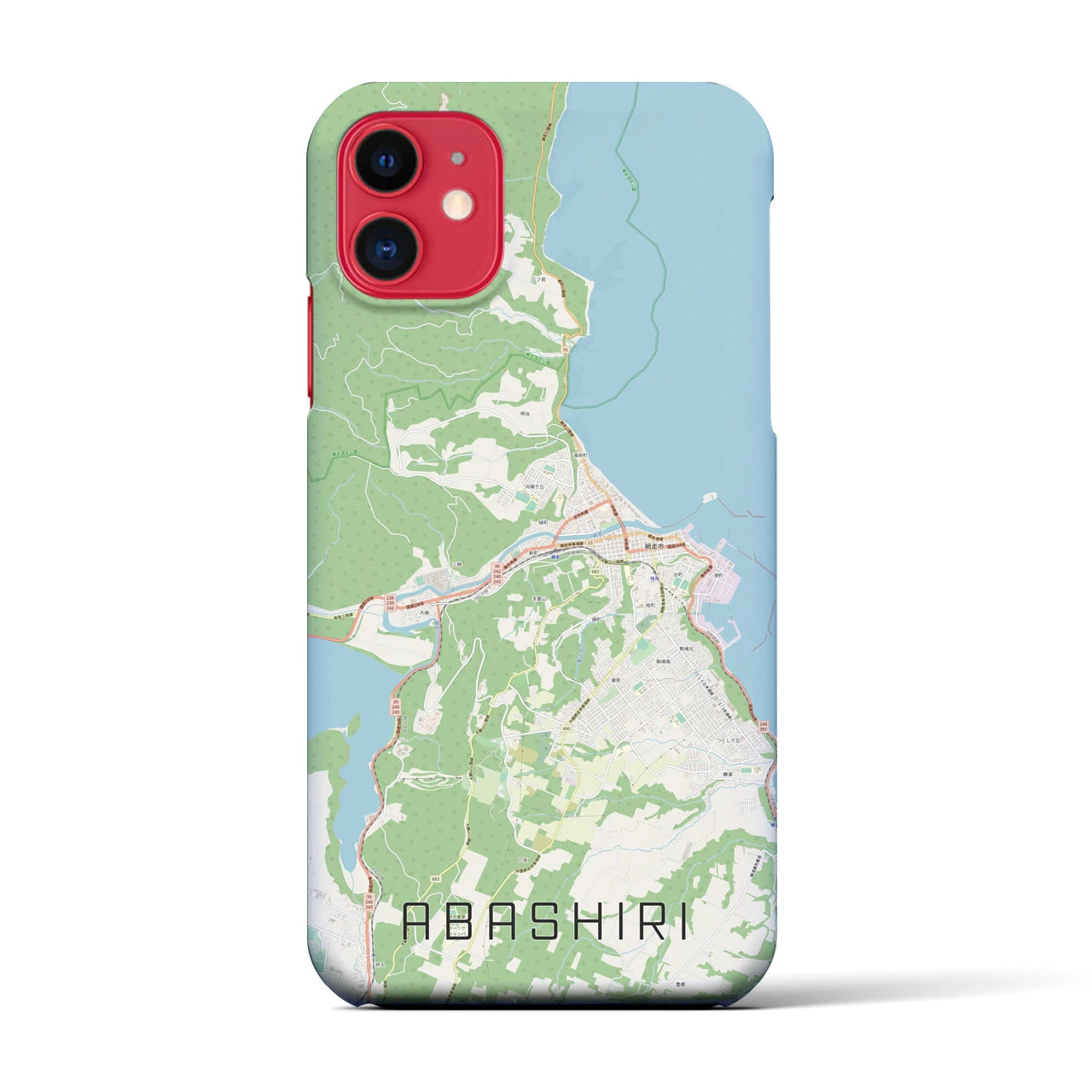 【網走(北海道)】地図柄iPhoneケース(バックカバータイプ)