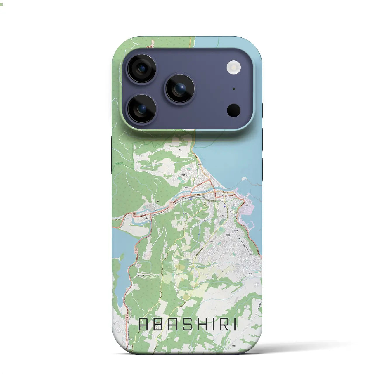 【網走(北海道)】地図柄iPhoneケース(バックカバータイプ)ブラック・iPhone 17 Pro Max 用