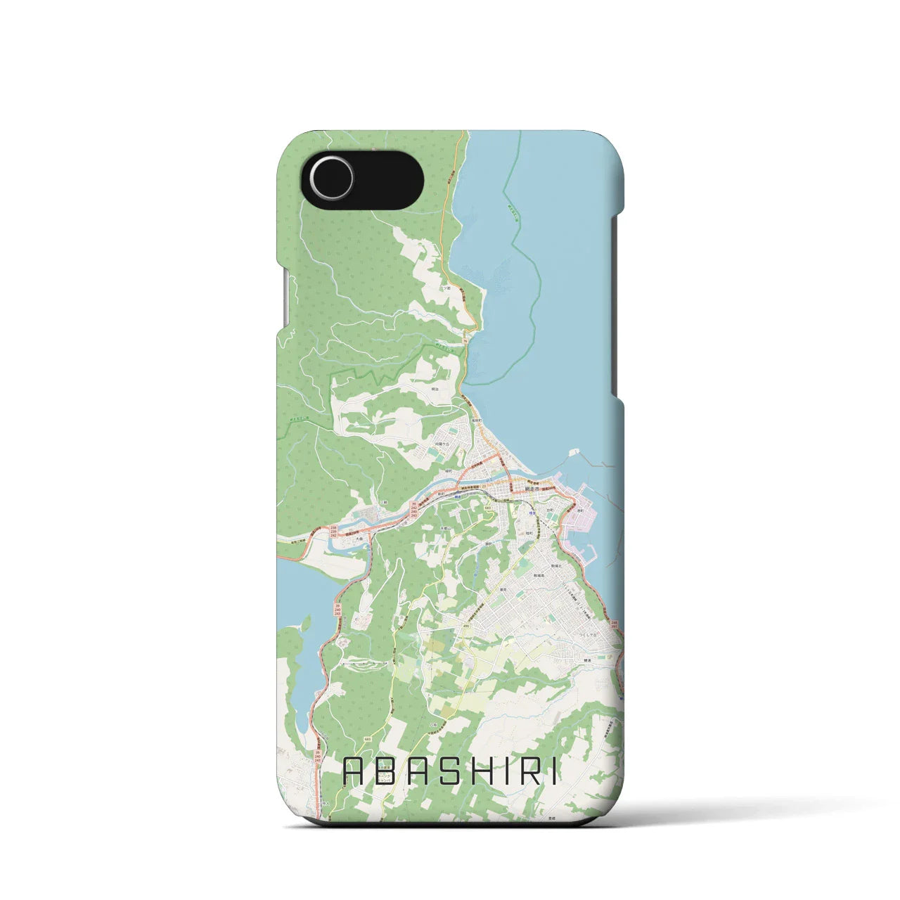 【網走(北海道)】地図柄iPhoneケース(バックカバータイプ)