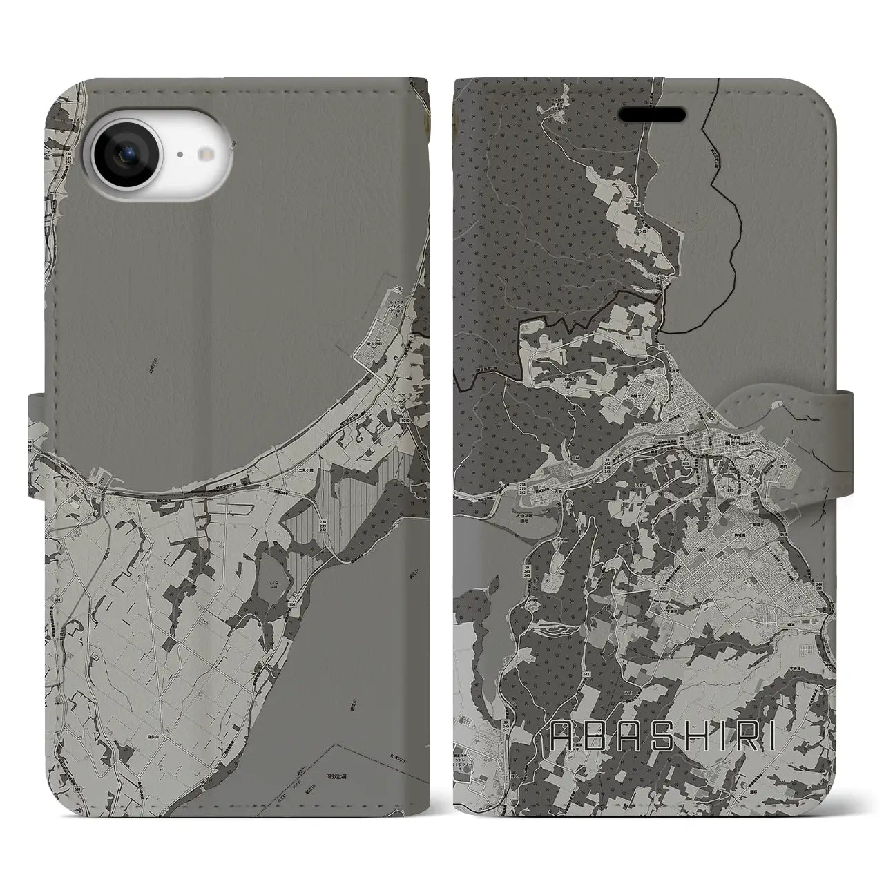 【網走(北海道)】地図柄iPhoneケース(手帳タイプ)