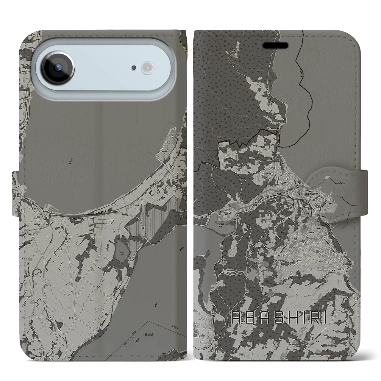 【網走(北海道)】地図柄iPhoneケース(手帳タイプ)