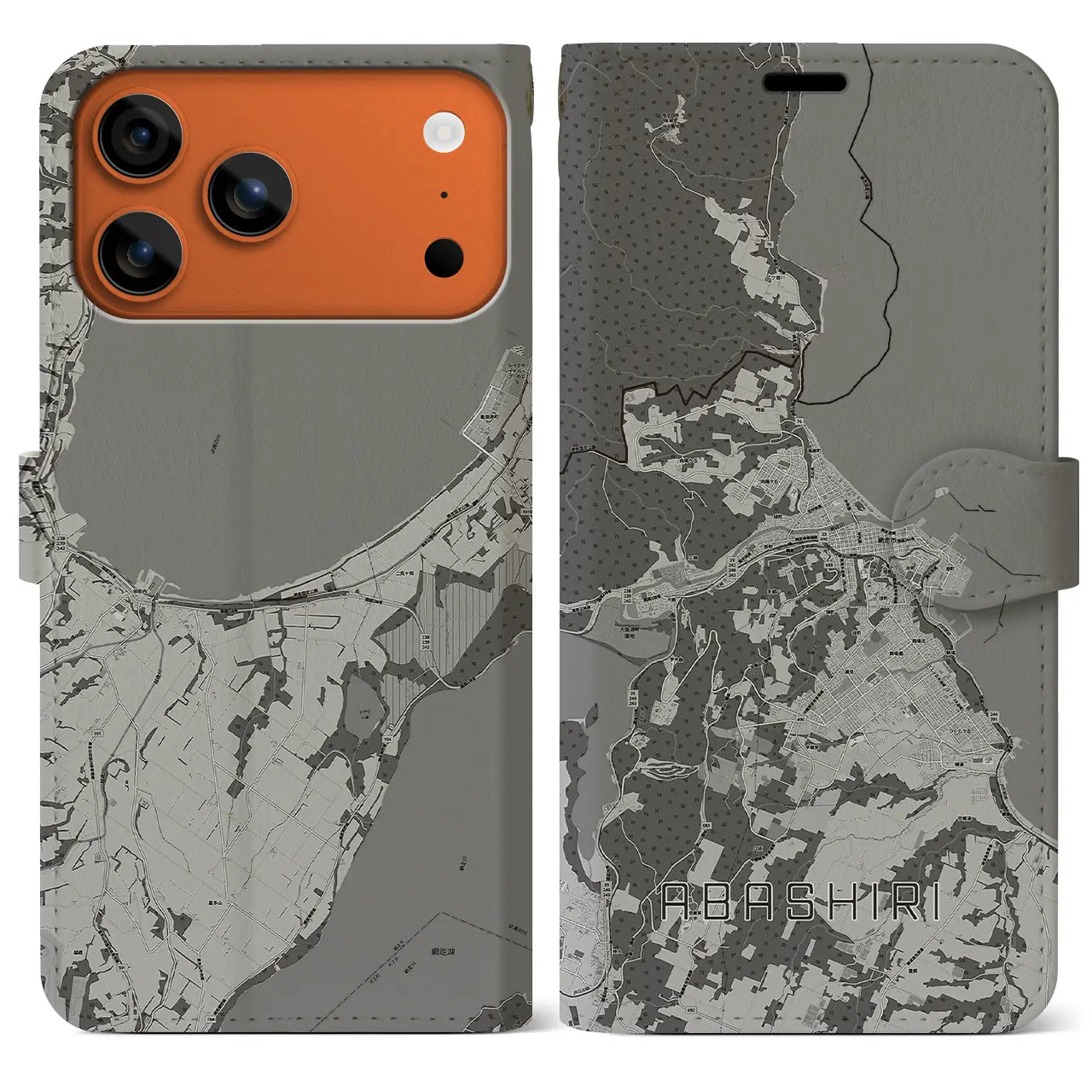 【網走(北海道)】地図柄iPhoneケース(手帳タイプ)