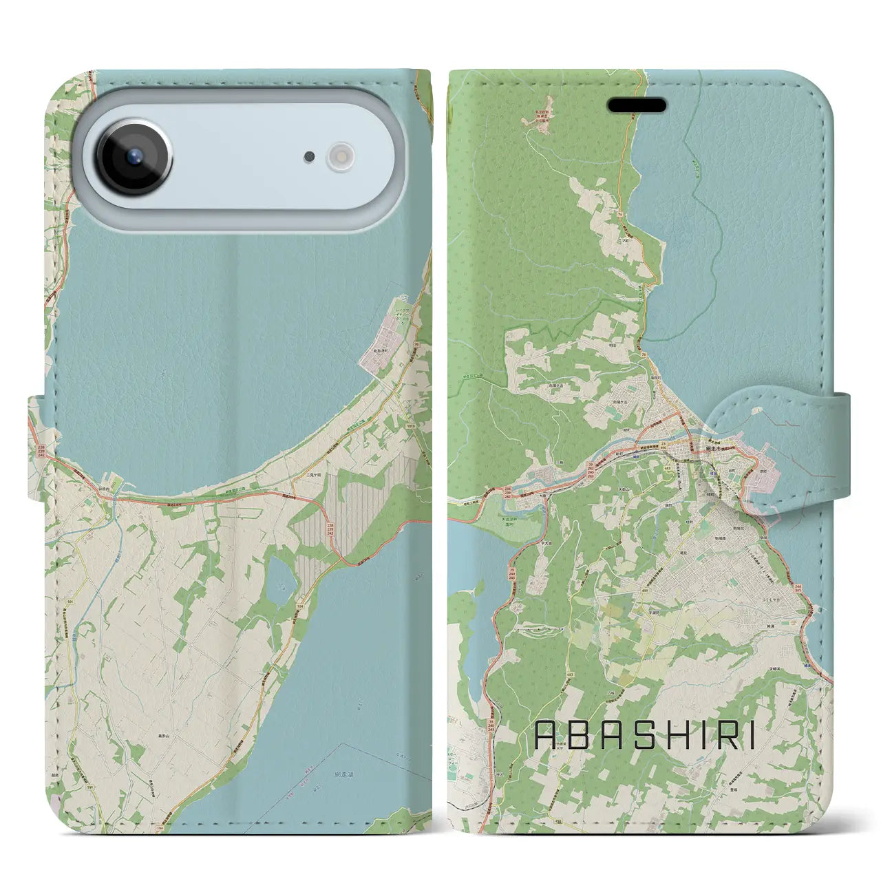 【網走(北海道)】地図柄iPhoneケース(手帳タイプ)