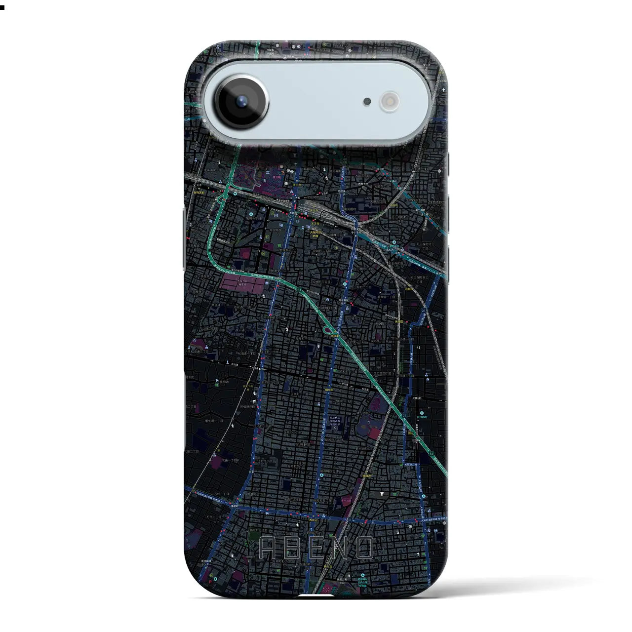 【阿倍野(大阪府)】地図柄iPhoneケース(バックカバータイプ)