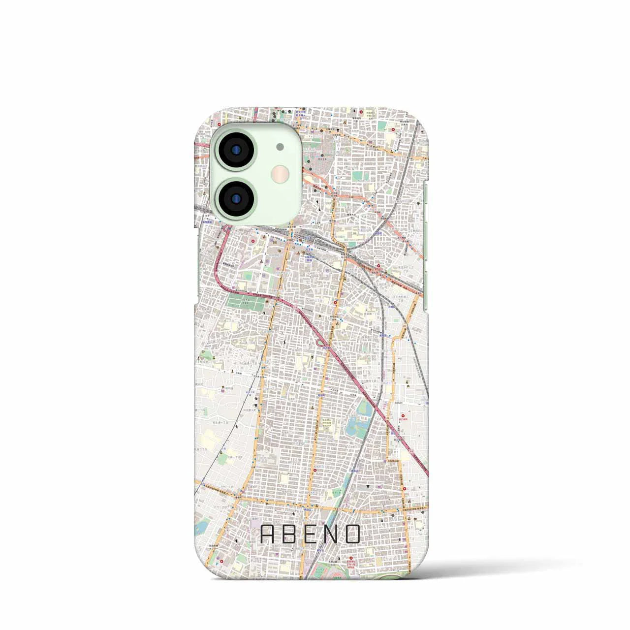 【阿倍野(大阪府)】地図柄iPhoneケース(バックカバータイプ)