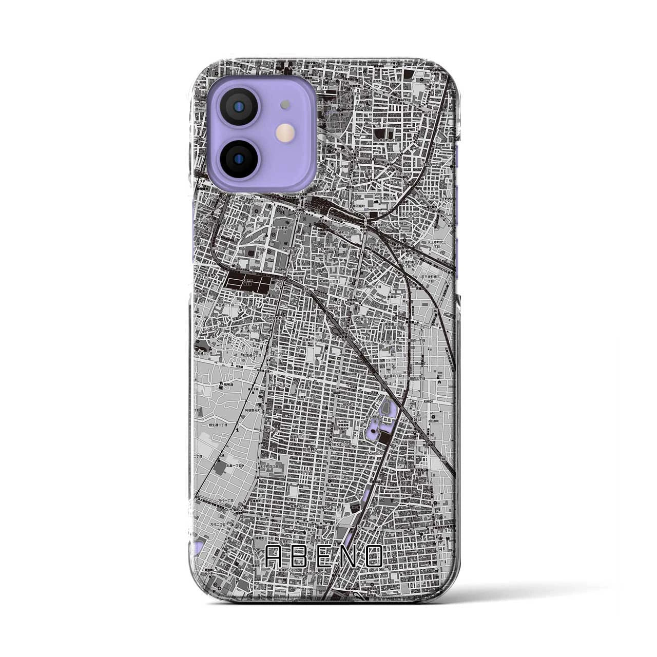 【阿倍野(大阪府)】地図柄iPhoneケース(クリアタイプ)