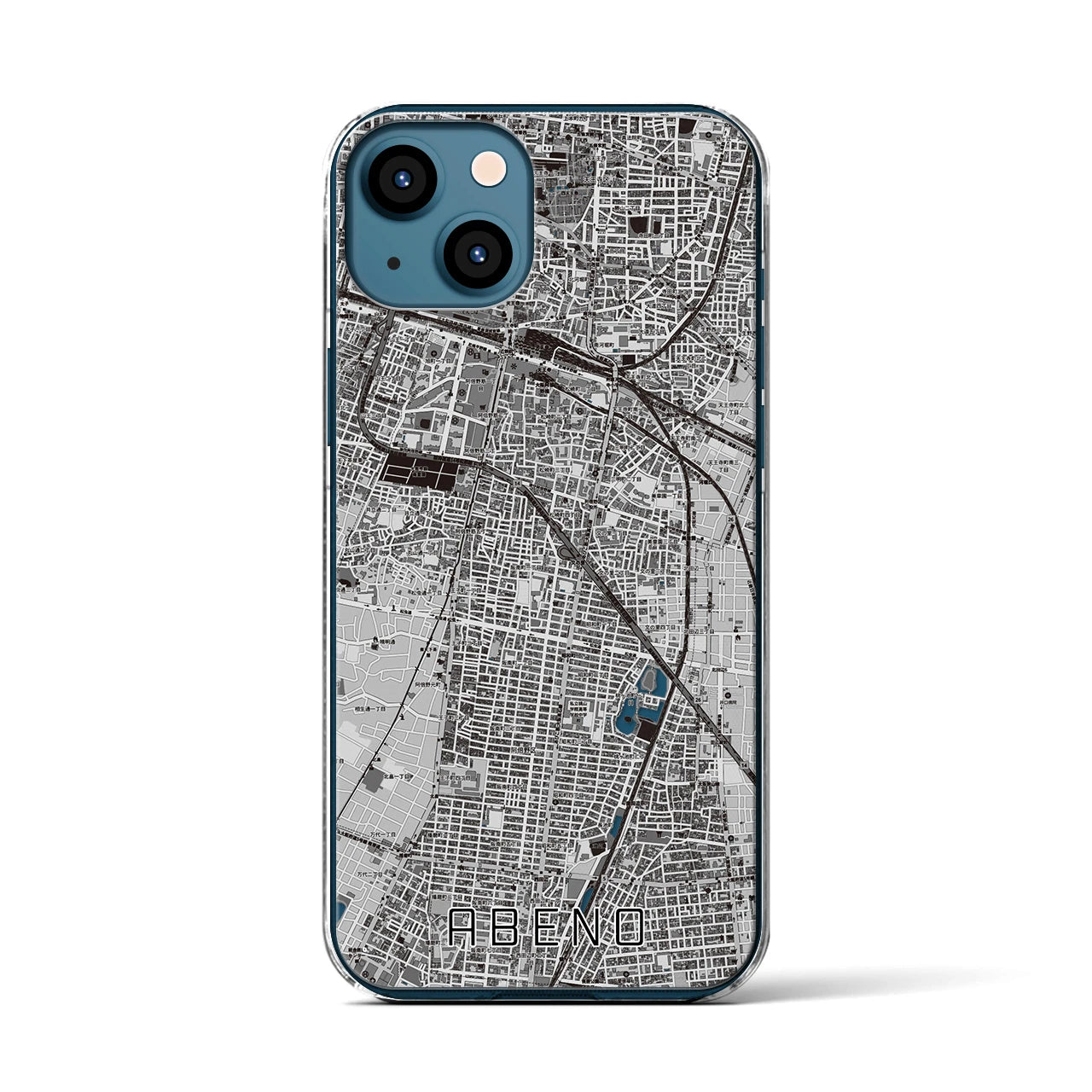 【阿倍野(大阪府)】地図柄iPhoneケース(クリアタイプ)