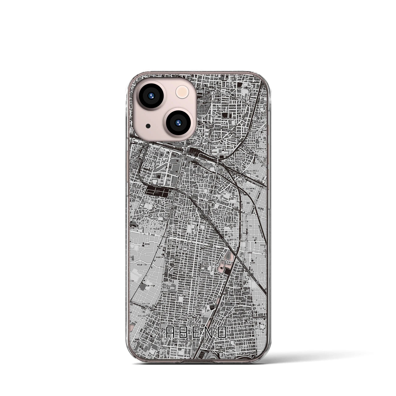 【阿倍野(大阪府)】地図柄iPhoneケース(クリアタイプ)