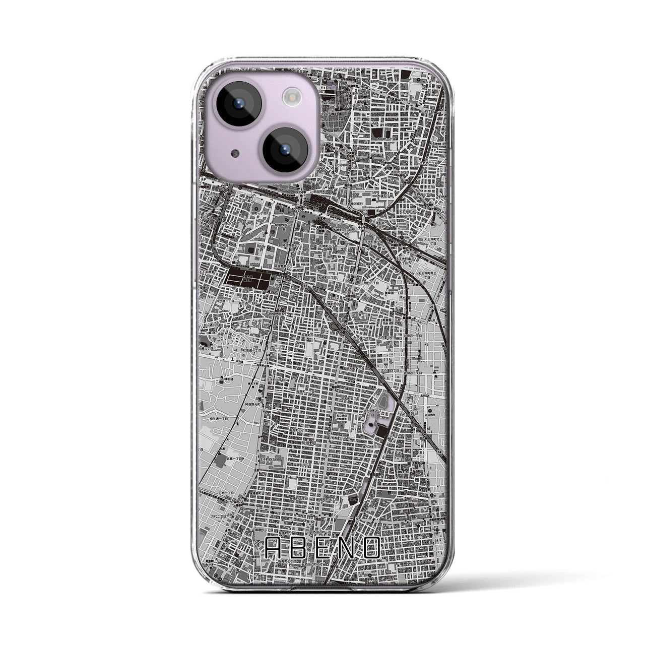 【阿倍野(大阪府)】地図柄iPhoneケース(クリアタイプ)