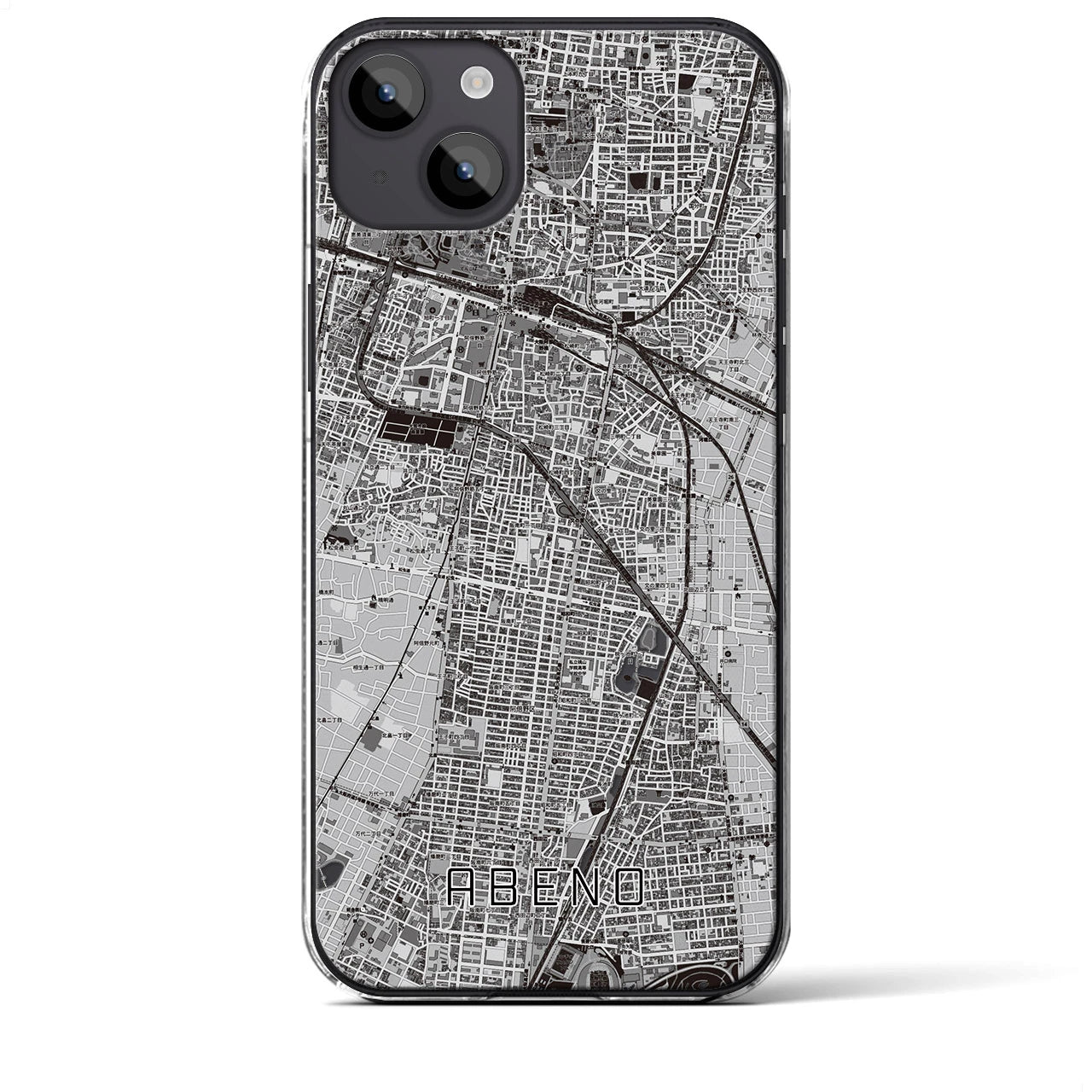 【阿倍野(大阪府)】地図柄iPhoneケース(クリアタイプ)