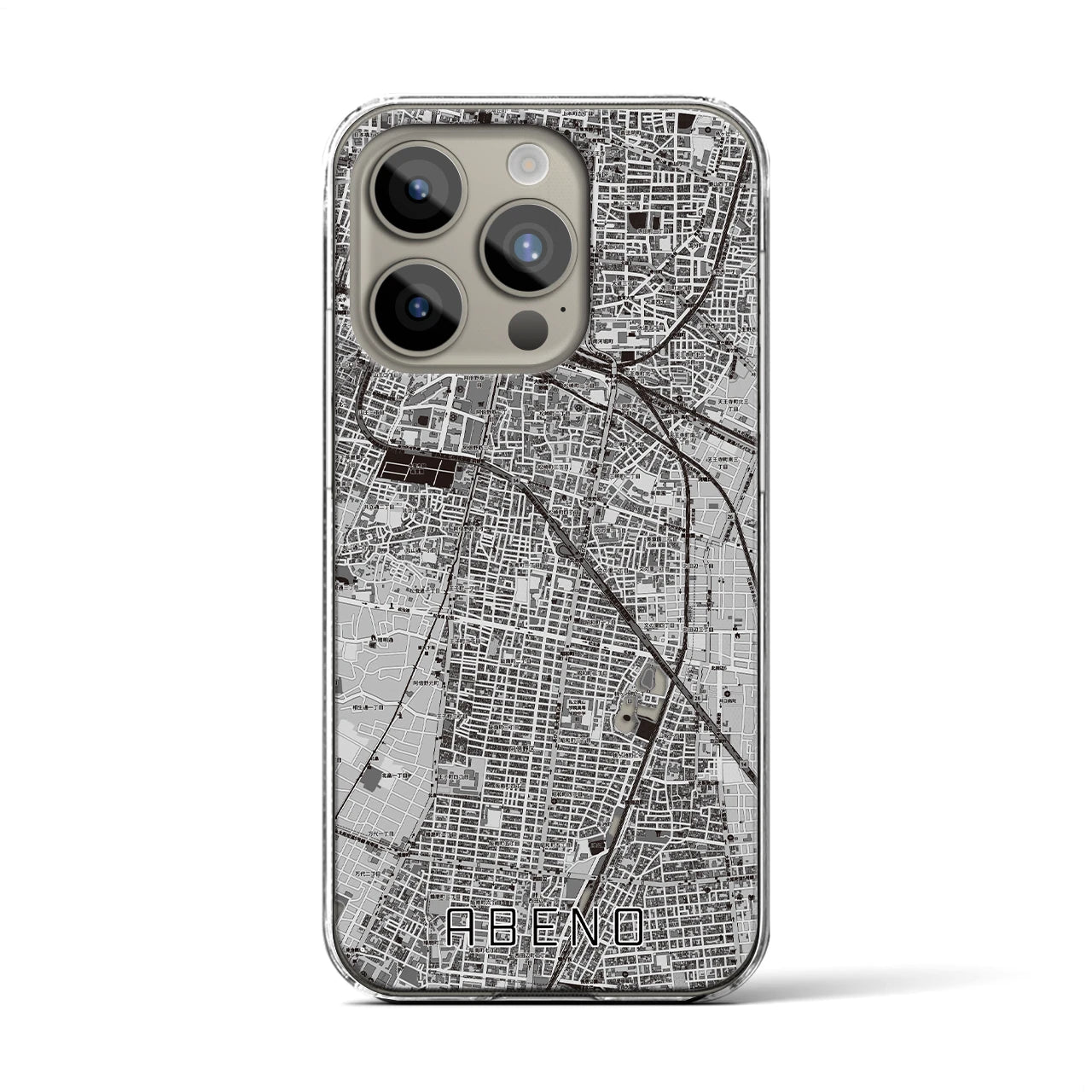 【阿倍野(大阪府)】地図柄iPhoneケース(クリアタイプ)