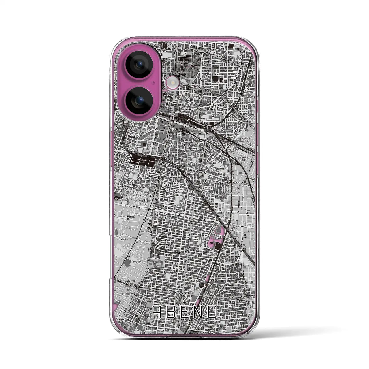 【阿倍野(大阪府)】地図柄iPhoneケース(クリアタイプ)