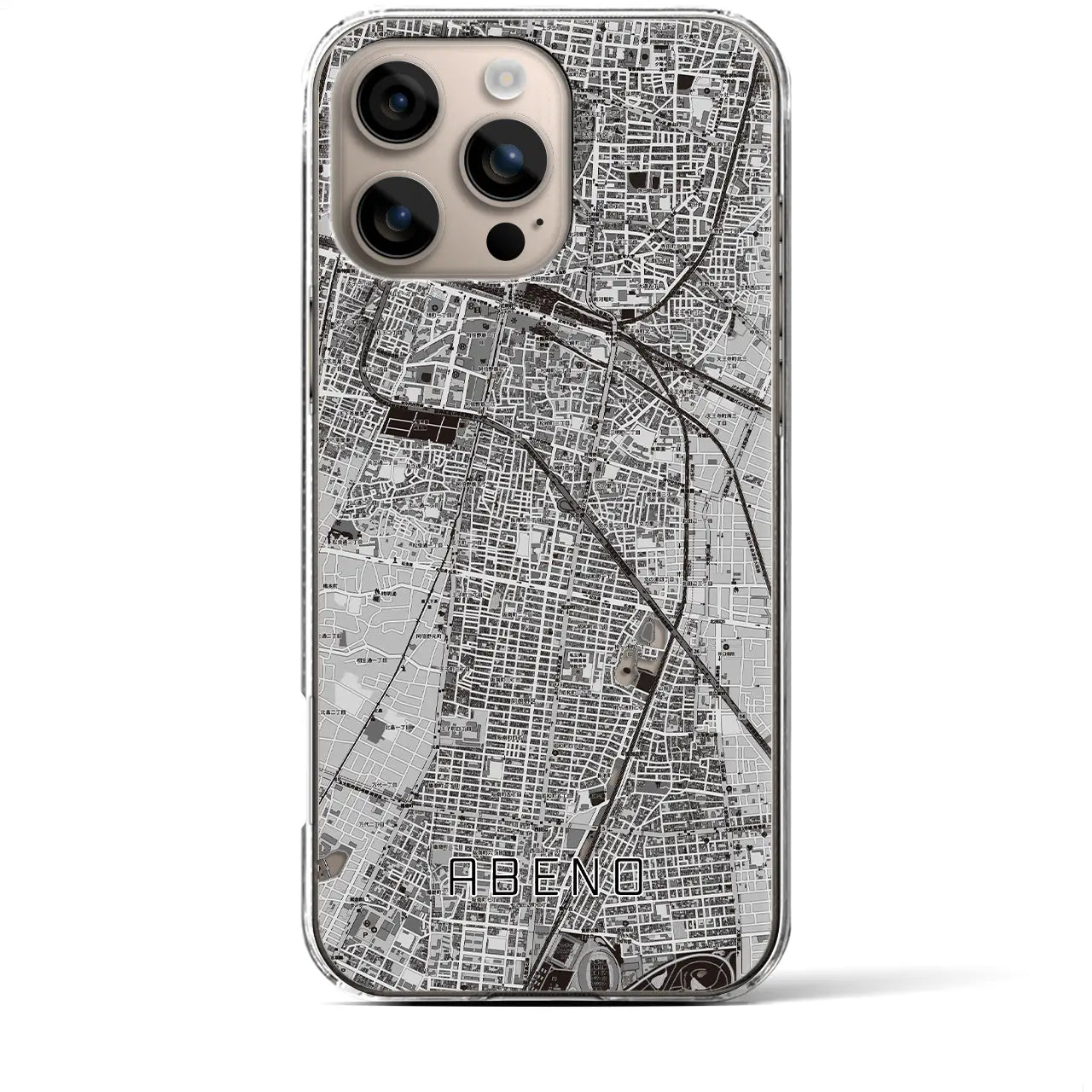 【阿倍野(大阪府)】地図柄iPhoneケース(クリアタイプ)