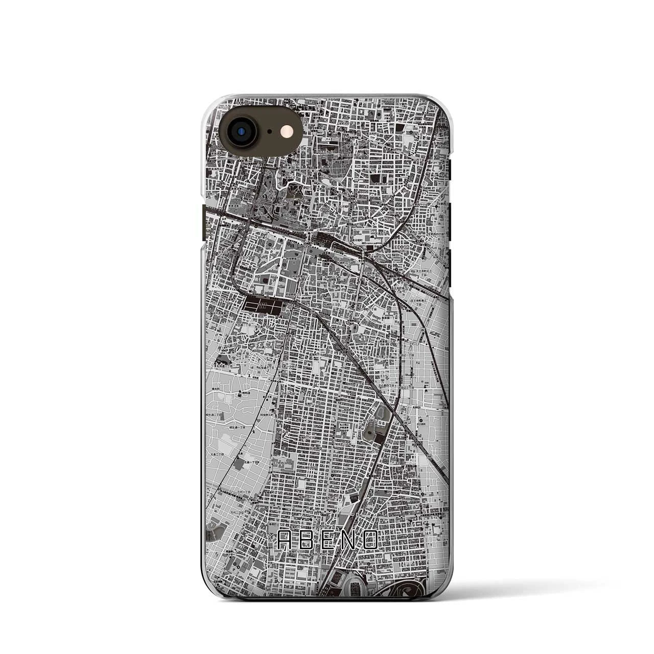 【阿倍野(大阪府)】地図柄iPhoneケース(クリアタイプ)