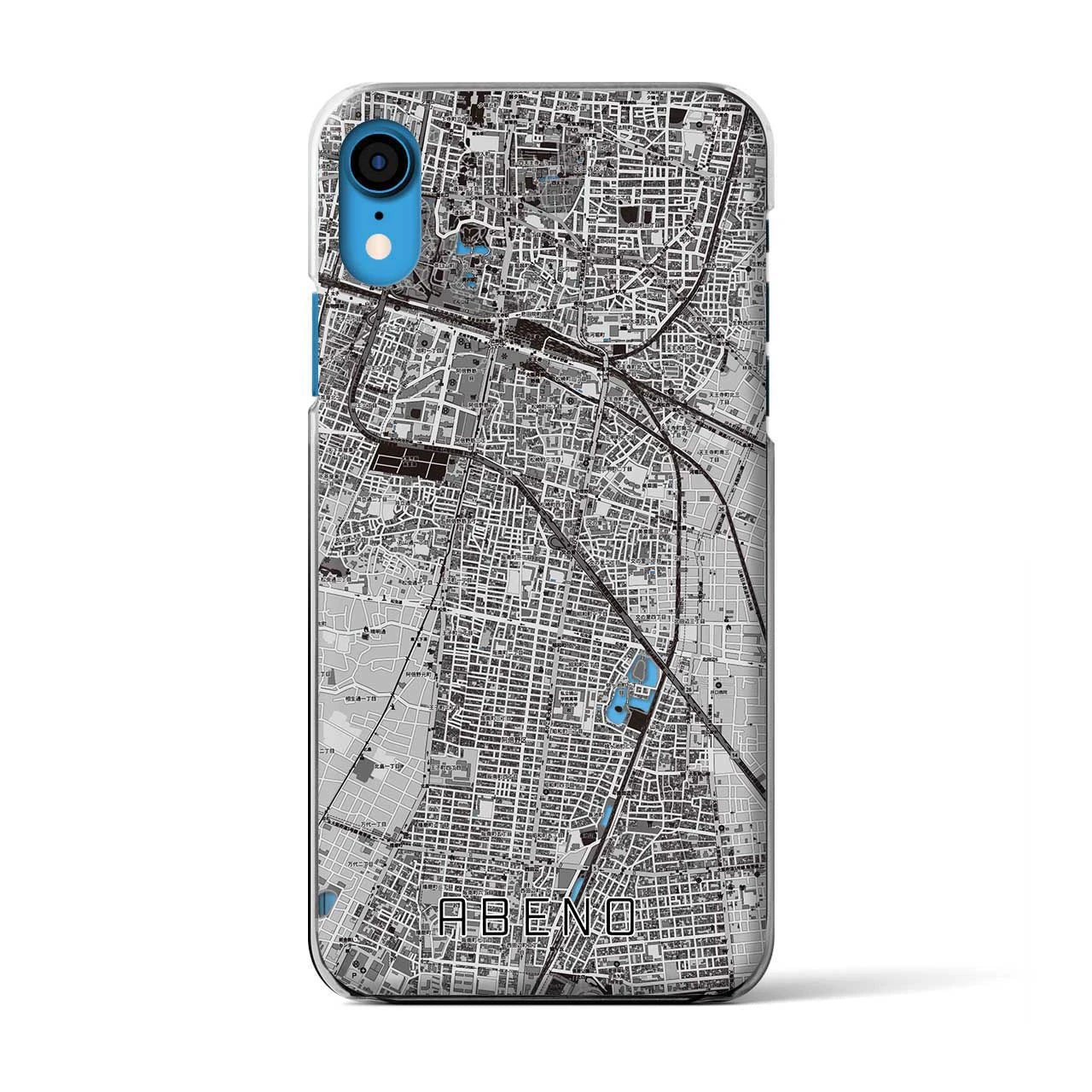 【阿倍野(大阪府)】地図柄iPhoneケース(クリアタイプ)