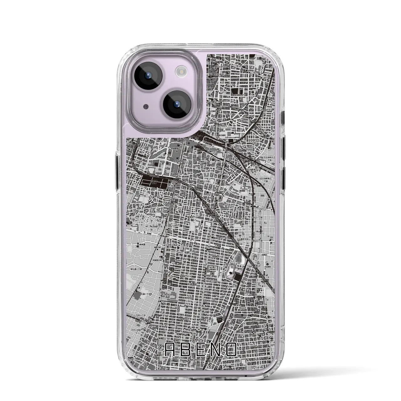 【阿倍野(大阪府)】地図柄iPhoneケース(MagSafeタイプ)