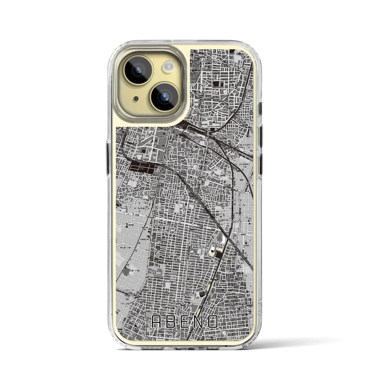 【阿倍野(大阪府)】地図柄iPhoneケース(MagSafeタイプ)