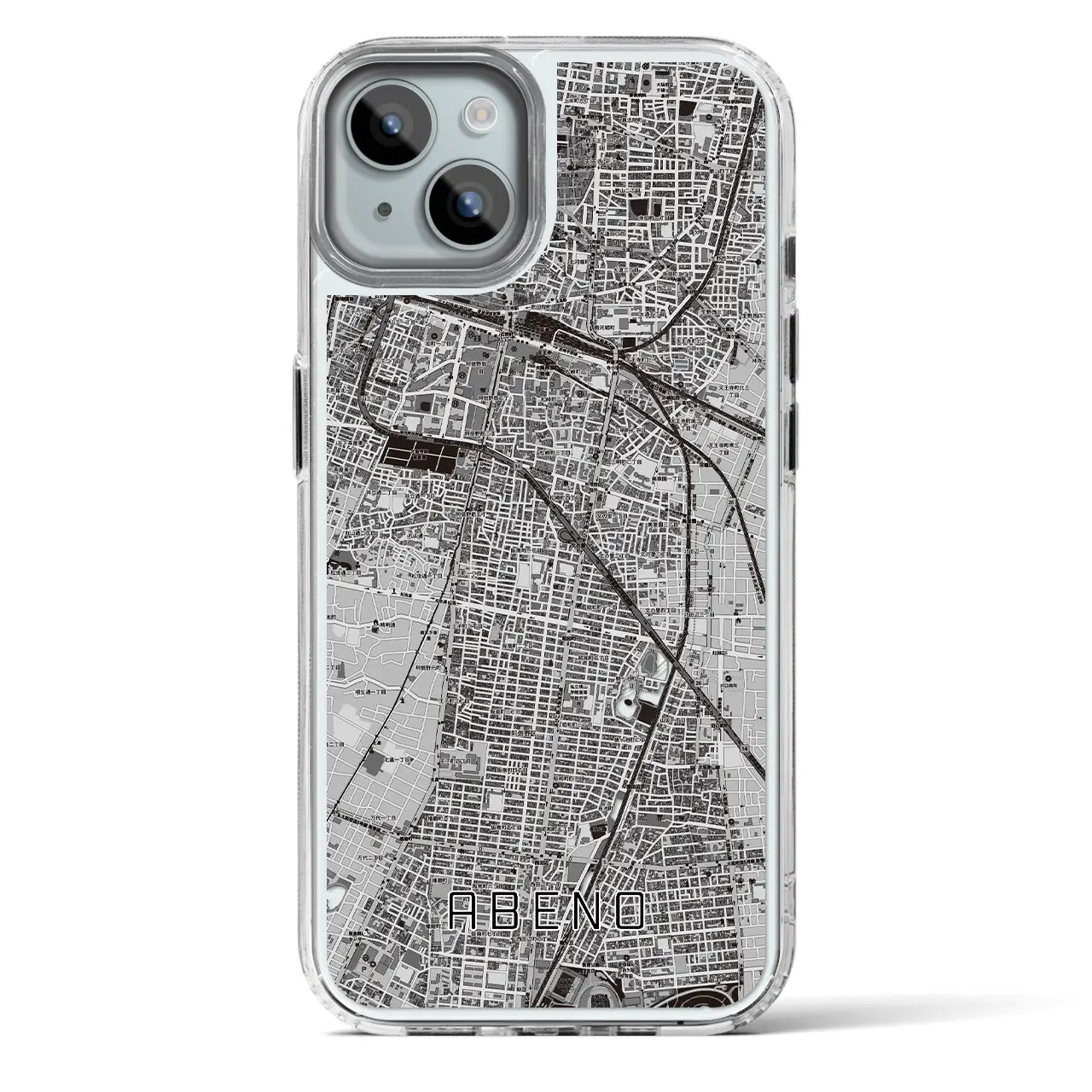 【阿倍野(大阪府)】地図柄iPhoneケース(MagSafeタイプ)