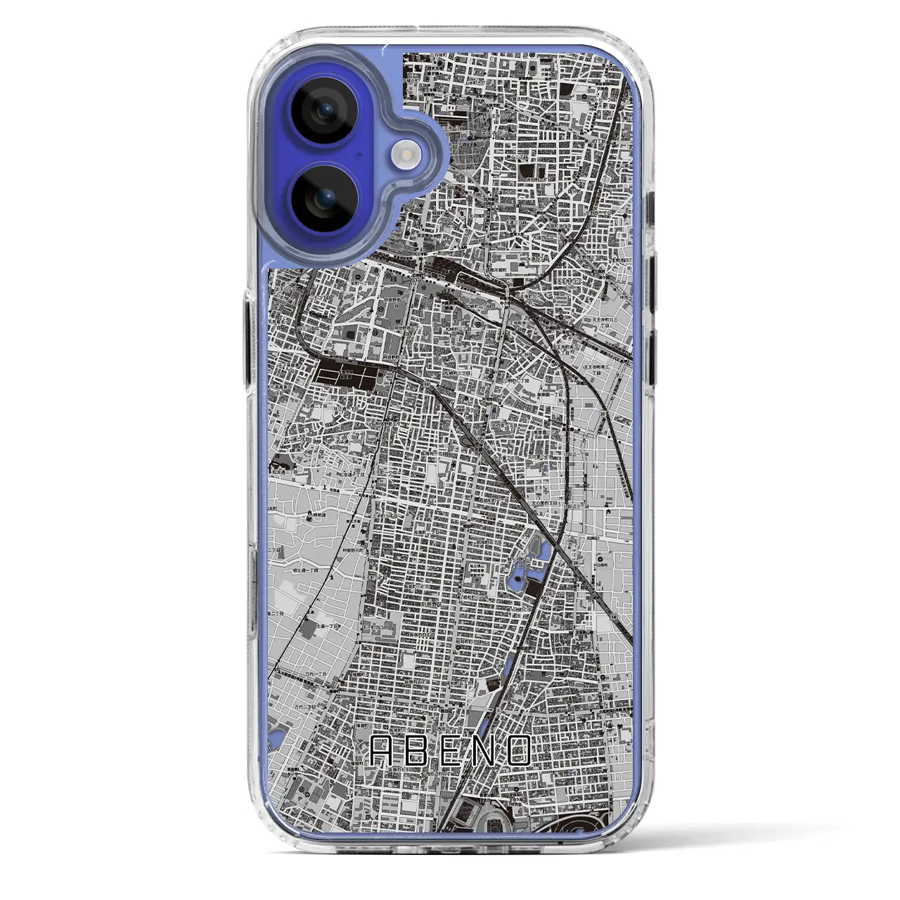 【阿倍野(大阪府)】地図柄iPhoneケース(MagSafeタイプ)