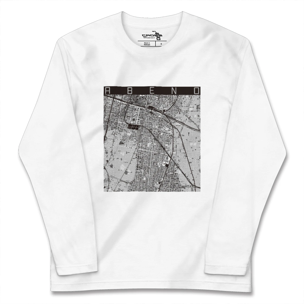 【阿倍野(大阪府)】地図柄ロングスリーブTシャツ