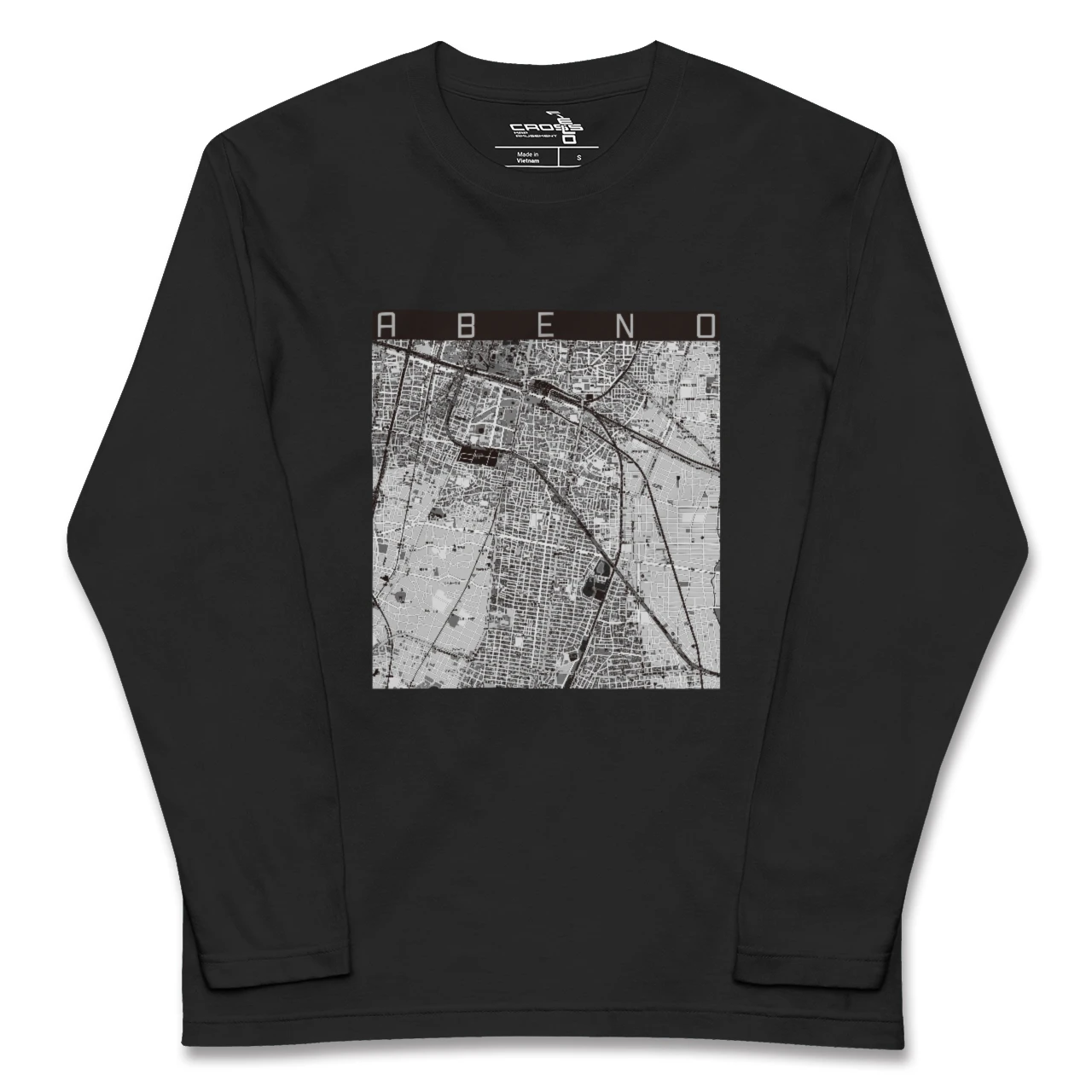 【阿倍野(大阪府)】地図柄ロングスリーブTシャツ