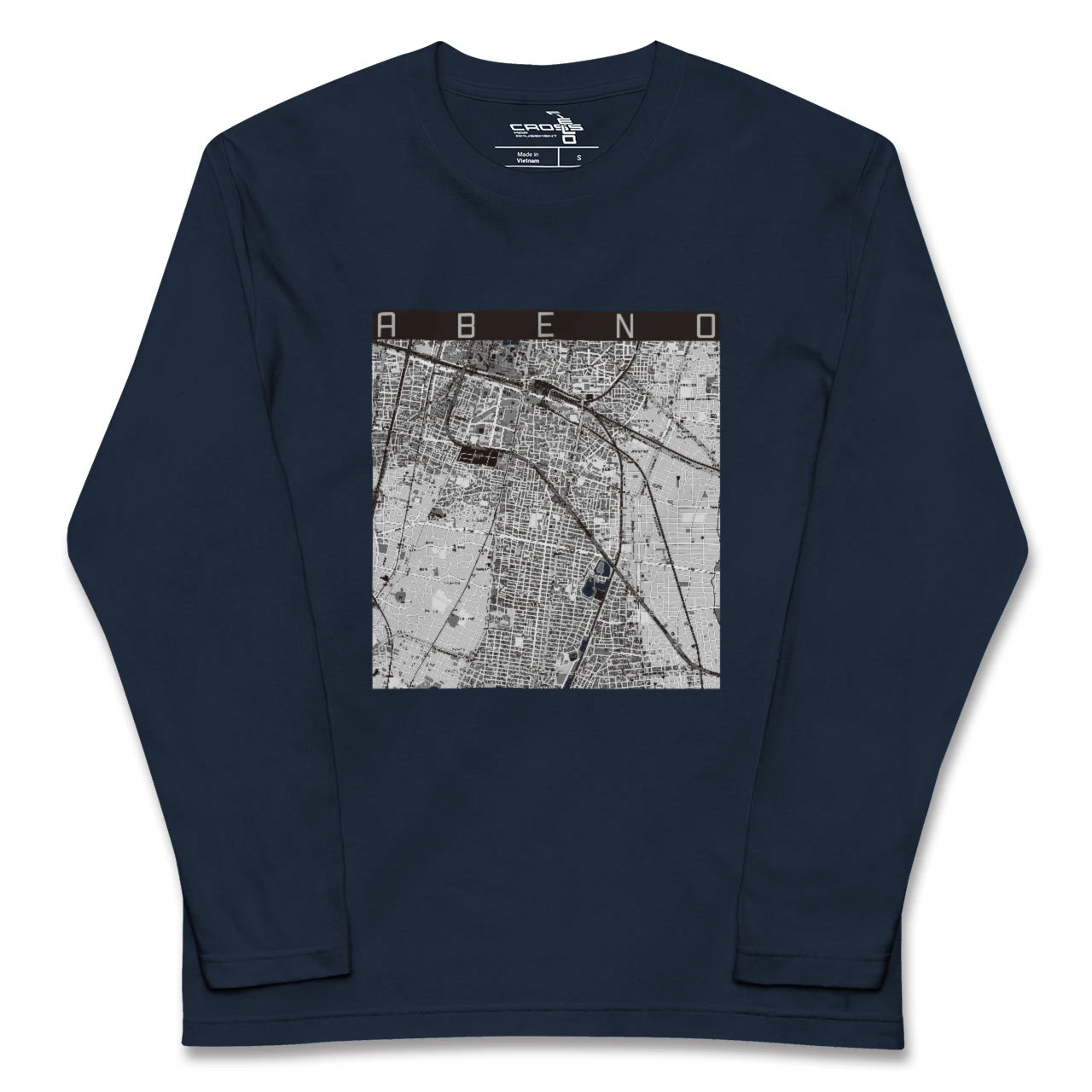 【阿倍野(大阪府)】地図柄ロングスリーブTシャツ