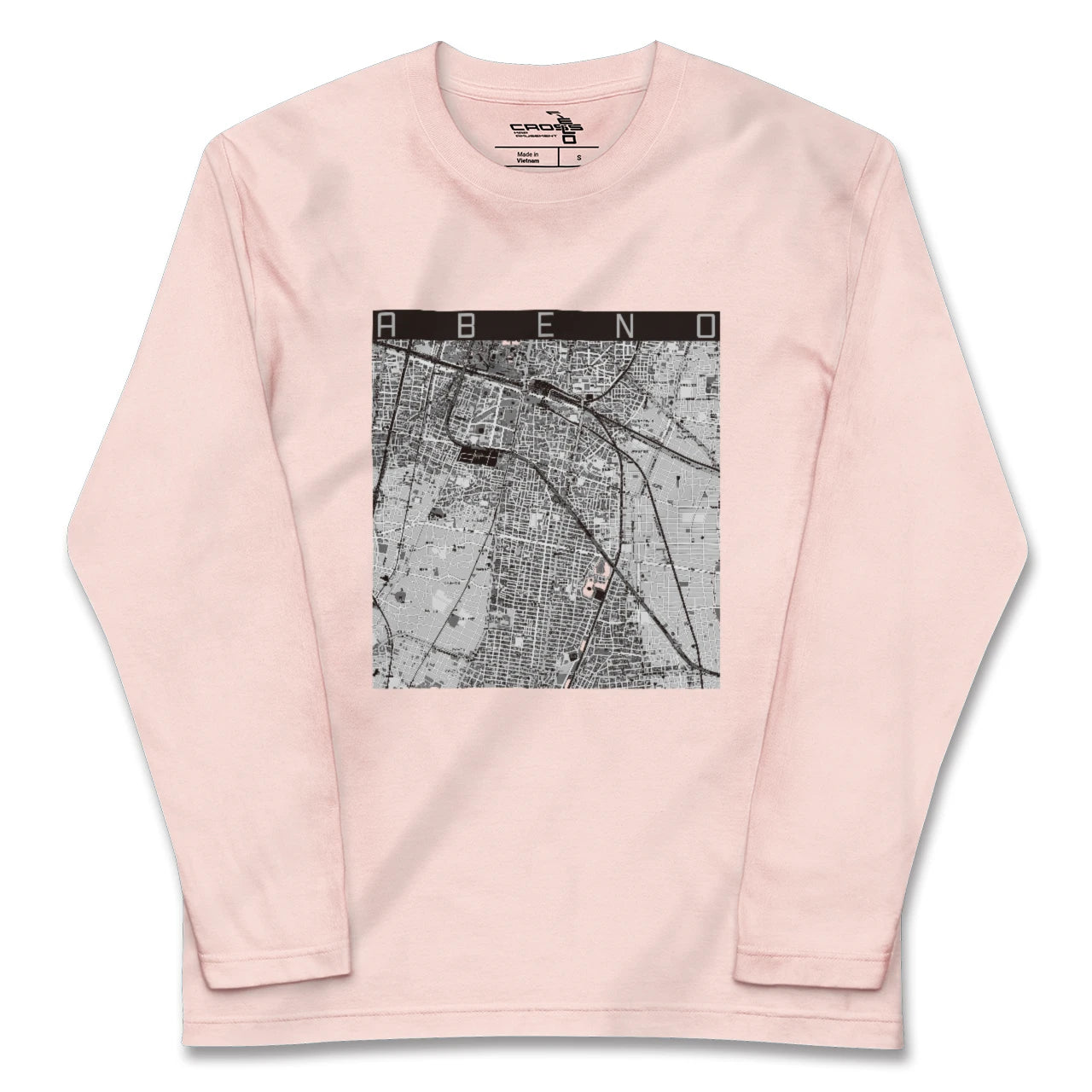 【阿倍野(大阪府)】地図柄ロングスリーブTシャツ