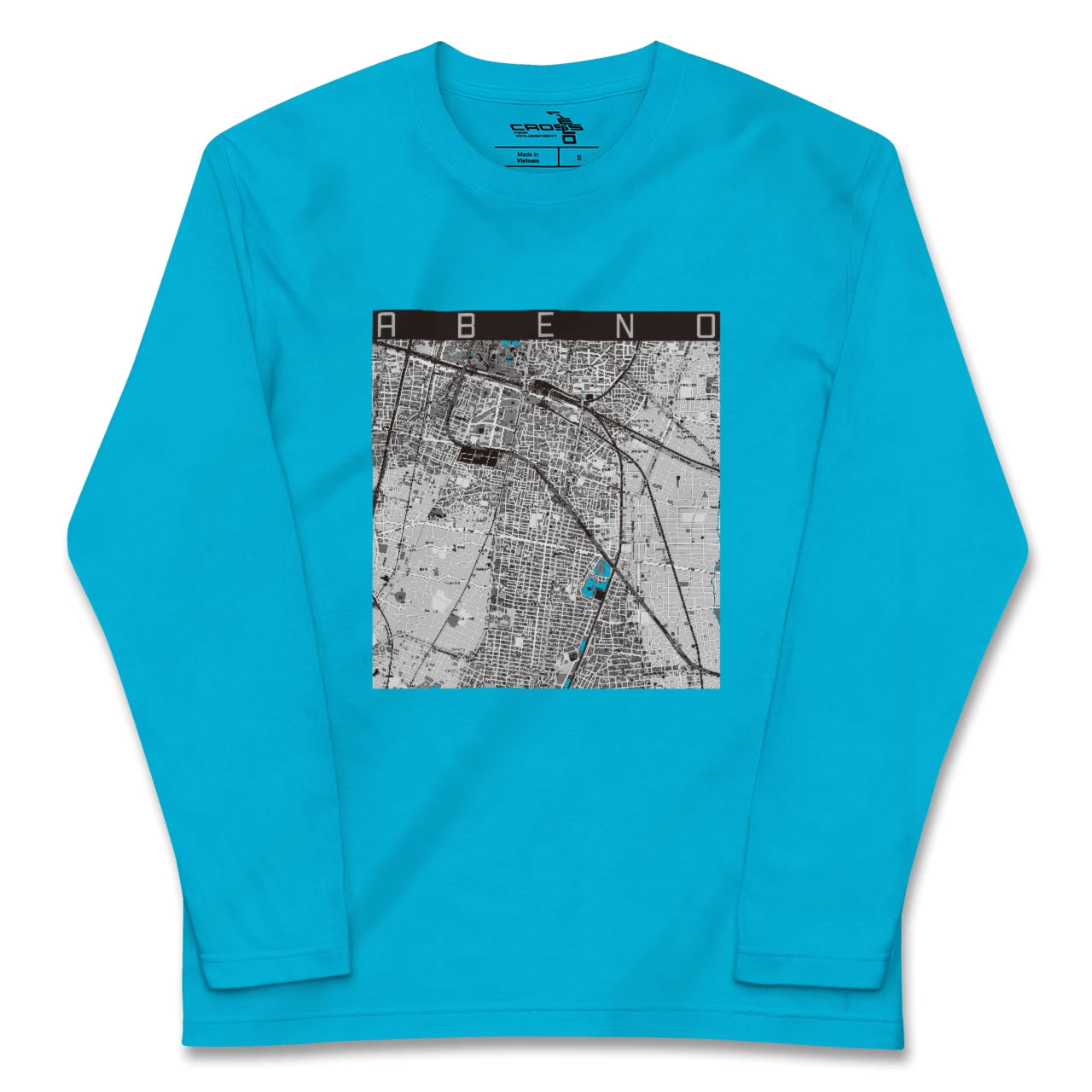 【阿倍野(大阪府)】地図柄ロングスリーブTシャツ